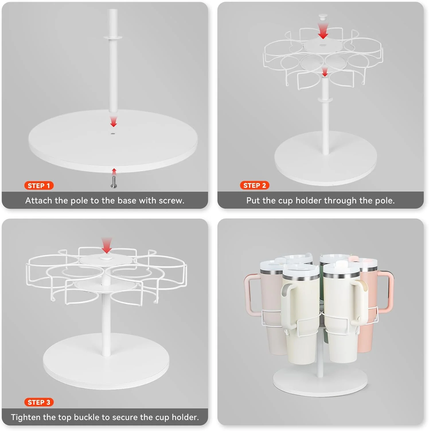 سازمان دهنده بطری آب DIKENLAND برای لیوان استنلی 40 اونسی، نگهدارنده چرخشی لیوان برای کابینت آشپزخانه، قفسه نگهداری بطری آب، سازمان دهنده و نگهداری آشپزخانه، سفید سازمان دهنده بطری آب DIKENLAND برای لیوان استنلی 40 اونسی، نگهدارنده چرخشی لیوان برای کابینت آشپزخانه، قفسه نگهداری بطری آب، سازمان دهنده و نگهداری آشپزخانه، سفید