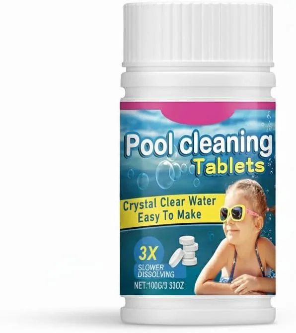 Pool Cleaning Effervescent Tablets, 100g Multipurpose Foam Tablets for Pool Water Stain Removal, Odor Elimination, and Deep Cleansing