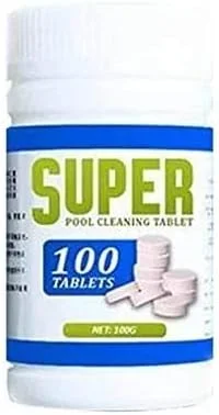 قرص های ضدعفونی کننده جوشان B&K Super Pool Cleaning (100 عدد) برای ضدعفونی کردن آب استخر، محافظت موثر در برابر باکتری ها و جلبک ها (قرص سوپر 100)