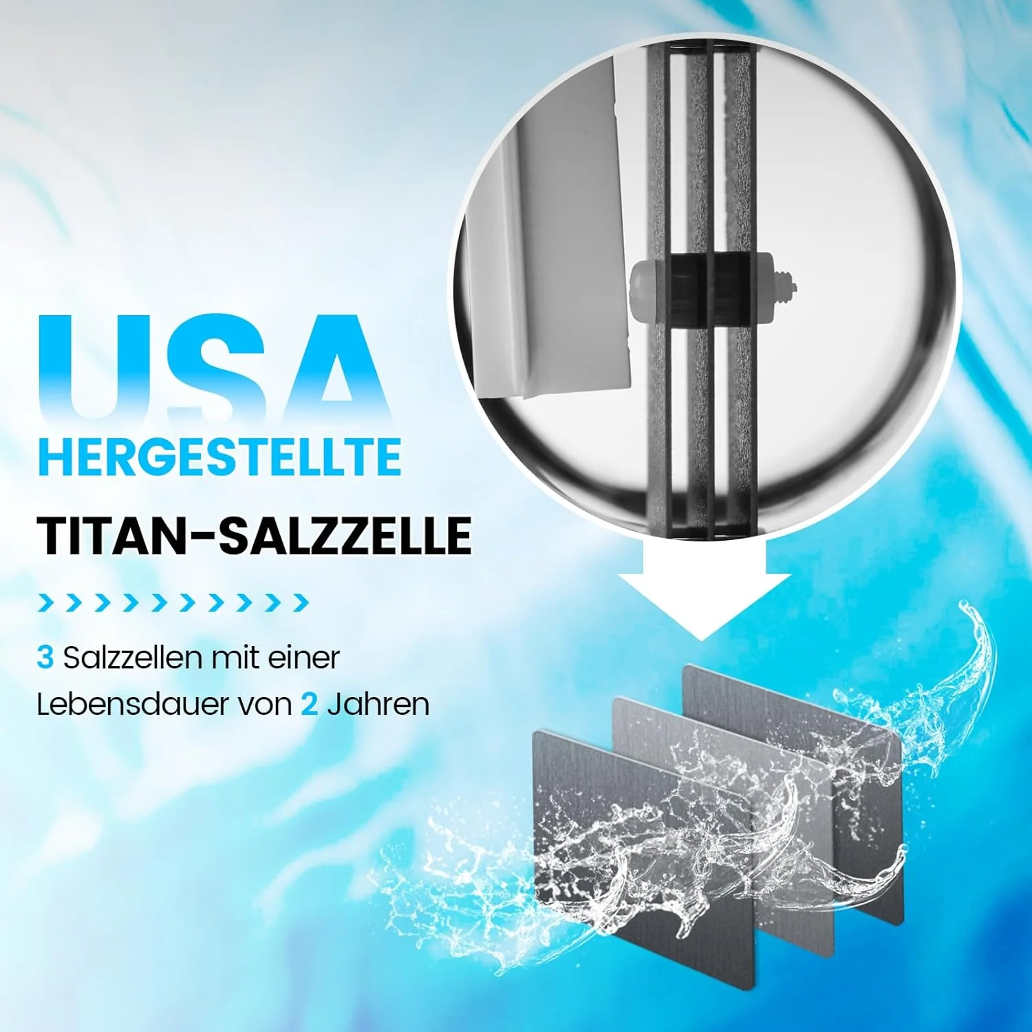 سیستم آب شور کلرزن Briidea با سلول تیتانیوم آمریکایی برای استخرهای روی زمینی تا 56800 لیتر، 6 گرم در ساعت، سازگار با استخرهای Intex، ضد آب IP66