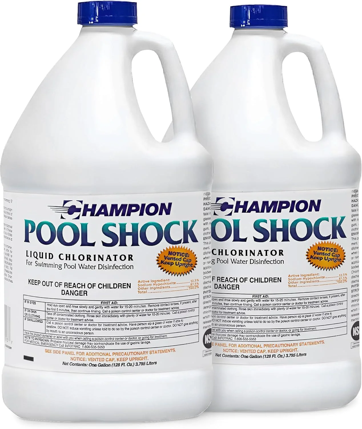 کلر مایع آماده مصرف Champion Pool Shock برای ضدعفونی آب استخر، شستشوی تحت فشار، بهداشت و سایر مصارف (بسته 2 عددی)