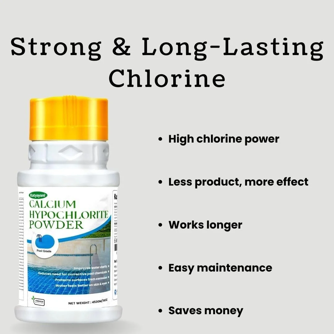 پودر قهوه ای هیپوکلریت کلسیم 453 گرمی - ترکیب ضد عفونی کننده و تصفیه آب با قدرت بالا - عامل اکسید کننده درجه صنعتی برای کلرزنی استخر