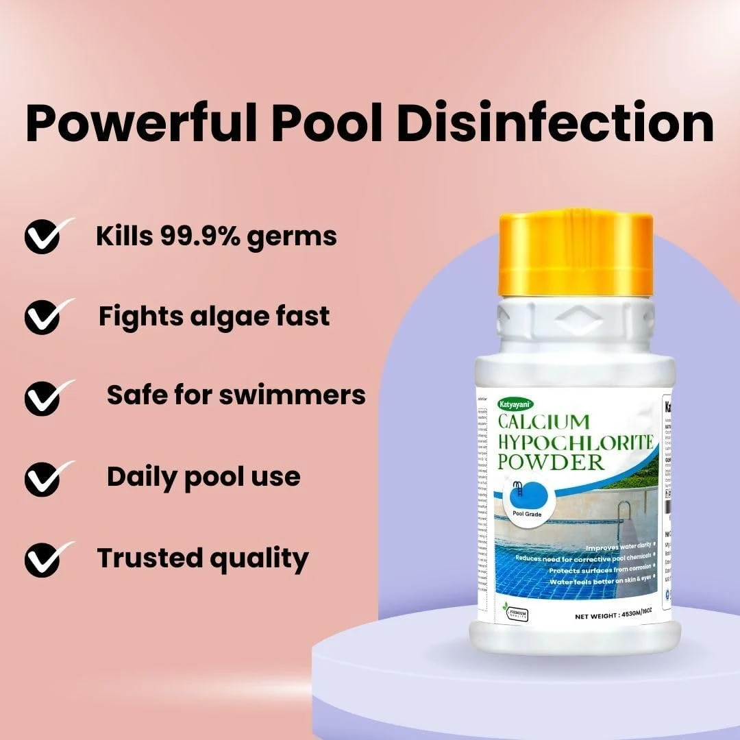 پودر قهوه ای هیپوکلریت کلسیم 453 گرمی - ترکیب ضد عفونی کننده و تصفیه آب با قدرت بالا - عامل اکسید کننده درجه صنعتی برای کلرزنی استخر