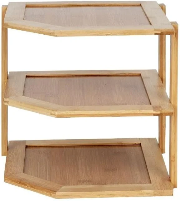 Danube Home Loretta Bamboo 3-Tier Corner Shelf Natural | Bamboo Kitchen Countertop Organizer Shelf, Cabinet Shelf Organizers Storage Rack Space Riser For Kitchen Pantry | 26 X 24.5 X 24 HCM - Danube Home Loretta Bamboo 3-Tier Corner Shelf Natural | Bamboo Kitchen Countertop Organizer Shelf, Cabinet Shelf Organizers Storage Rack Space Riser For Kitchen Pantry | 26 X 24.5 X 24 HCM -