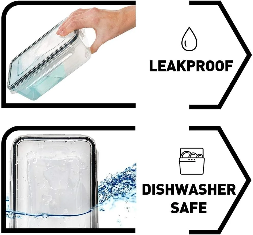 ست ظروف نگهداری مواد غذایی 12 تکه پریمایف با درب های قفل دار و برچسب، ظروف پلاستیکی قابل استفاده مجدد، جعبه های سازمان دهنده آشپزخانه قابل انباشت، بدون BPA و قابل استفاده در مایکروویو، فریزر و ماشین ظرفشویی