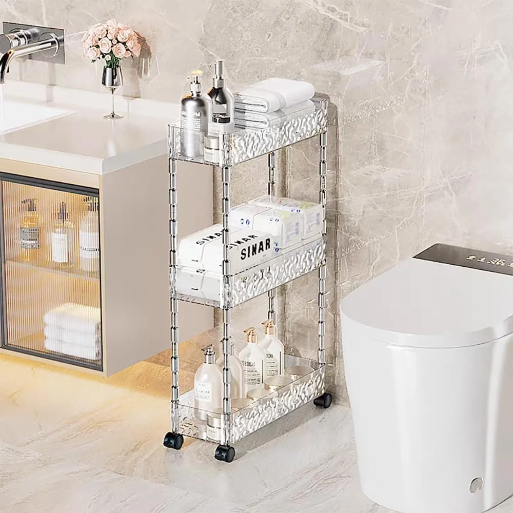 چرخ دستی ذخیره سازی Clesante، ارگانایزر ترولی باریک با عرض 15 سانتی متر، چرخ دستی باریک چرخ دار برای فضای تنگ، قفسه ذخیره سازی اکریلیک شفاف با چرخ برای آشپزخانه، حمام، رختشویخانه، دفتر (3 طبقه) چرخ دستی ذخیره سازی Clesante، ارگانایزر ترولی باریک با عرض 15 سانتی متر، چرخ دستی باریک چرخ دار برای فضای تنگ، قفسه ذخیره سازی اکریلیک شفاف با چرخ برای آشپزخانه، حمام، رختشویخانه، دفتر (3 طبقه)