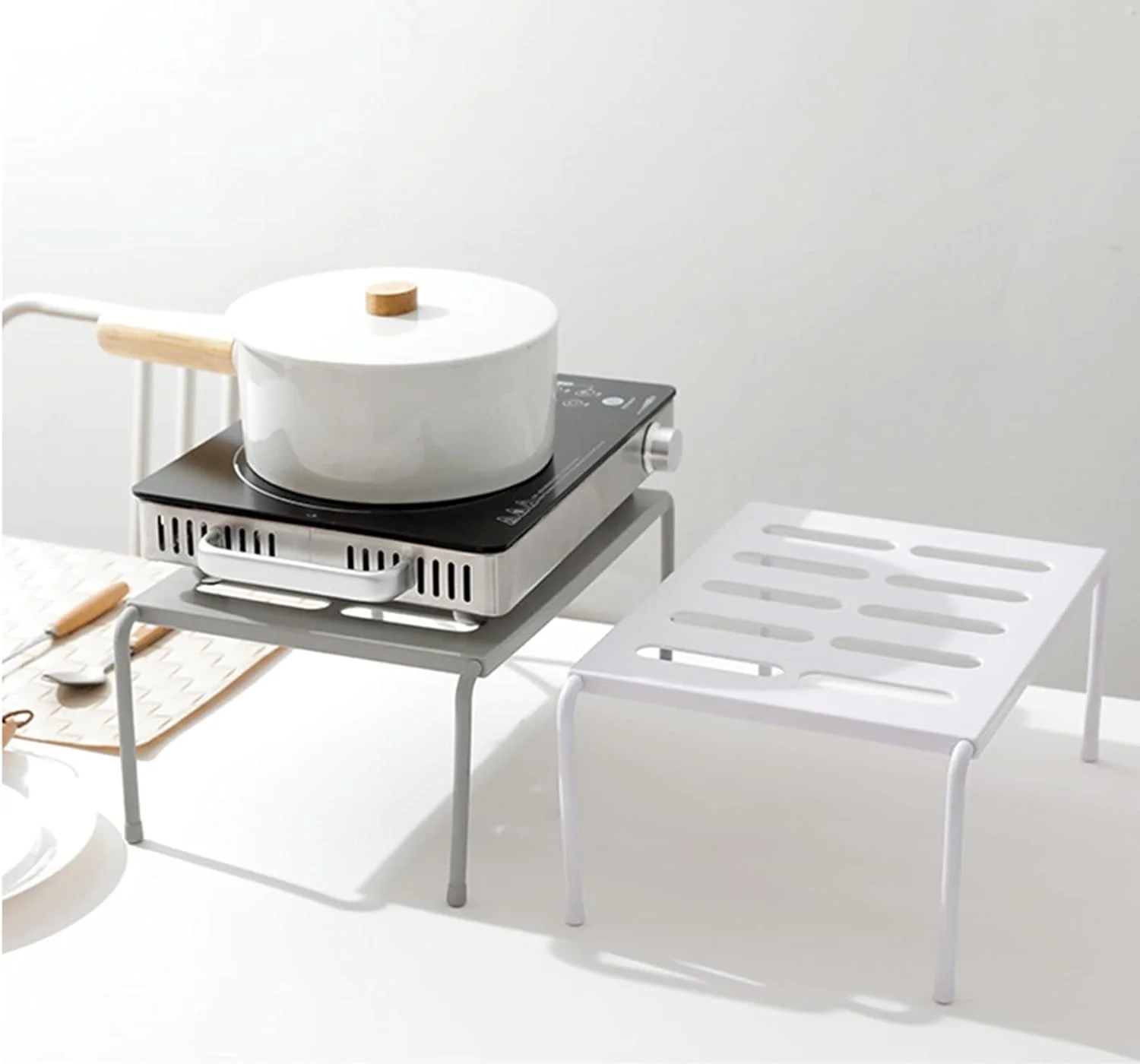 ارگانایزر قفسه قابل گسترش Conobo برای آشپزخانه، قفسه فلزی کابینت، ارگانایزر قفسه ادویه جات برای کابینت، صرفه جویی در فضای ضد لغزش و ضد زنگ ارگانایزر قفسه قابل گسترش Conobo برای آشپزخانه، قفسه فلزی کابینت، ارگانایزر قفسه ادویه جات برای کابینت، صرفه جویی در فضای ضد لغزش و ضد زنگ