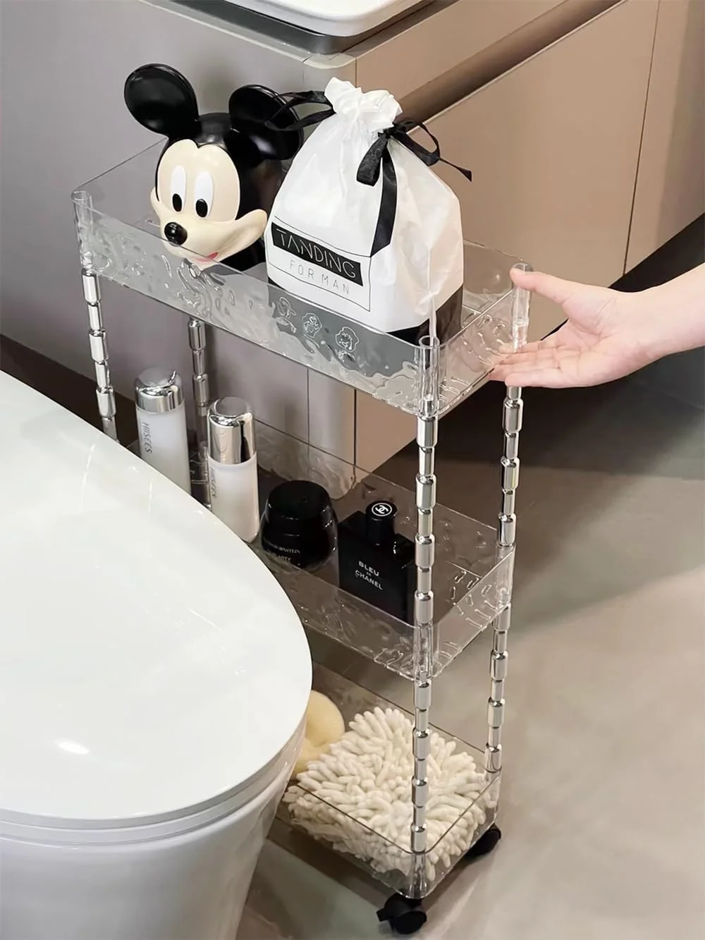 چرخ دستی ذخیره سازی Clesante، ارگانایزر ترولی باریک با عرض 15 سانتی متر، چرخ دستی باریک چرخ دار برای فضای تنگ، قفسه ذخیره سازی اکریلیک شفاف با چرخ برای آشپزخانه، حمام، رختشویخانه، دفتر (3 طبقه) چرخ دستی ذخیره سازی Clesante، ارگانایزر ترولی باریک با عرض 15 سانتی متر، چرخ دستی باریک چرخ دار برای فضای تنگ، قفسه ذخیره سازی اکریلیک شفاف با چرخ برای آشپزخانه، حمام، رختشویخانه، دفتر (3 طبقه)