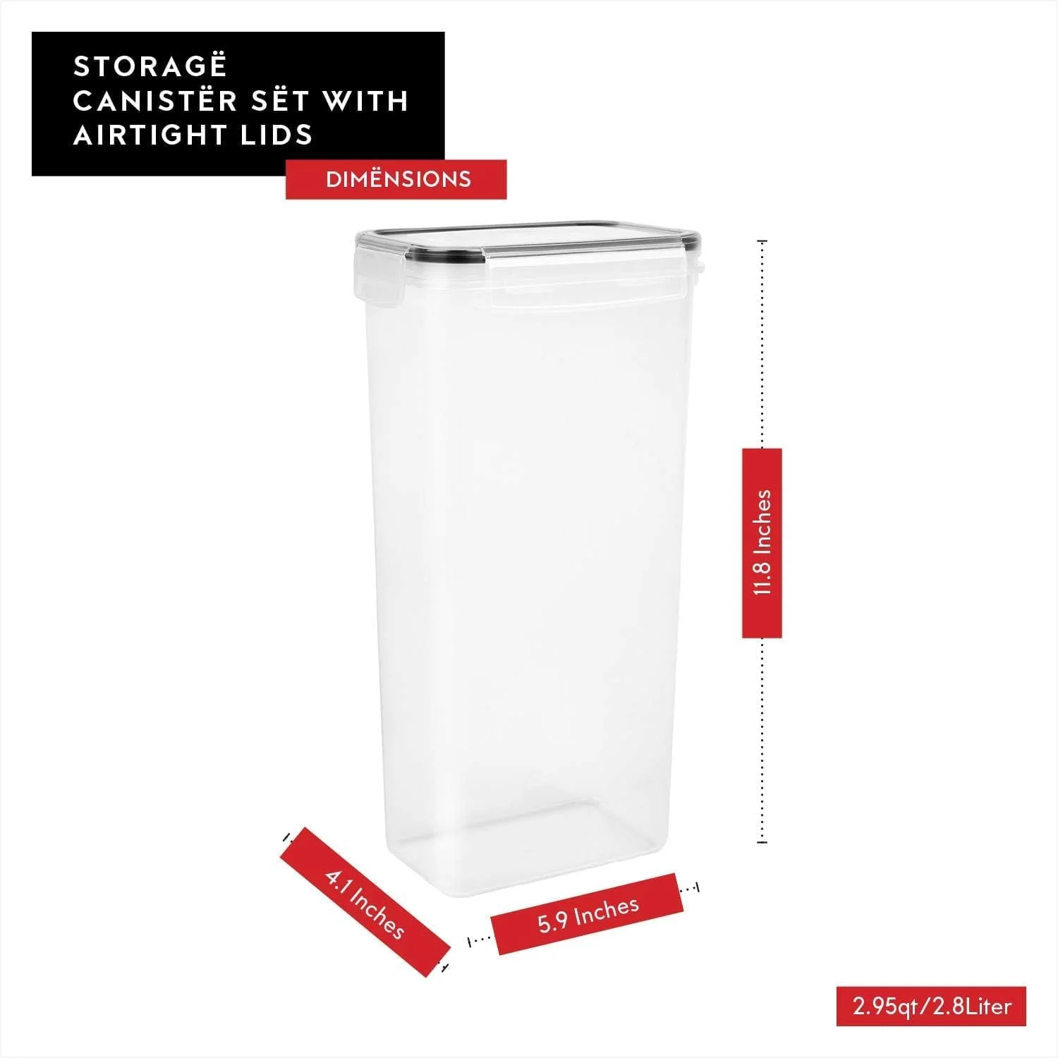 ست 4 عددی ظروف نگهداری مواد غذایی درب دار PREMIFY، ظروف پلاستیکی 2.8 لیتری برای آشپزخانه، سازمان دهنده یخچال و آشپزخانه با درب های قفل شونده، برچسب و ماژیک، مستطیلی (صرفه جویی در فضا)، ضد نشت، بدون BPA ست 4 عددی ظروف نگهداری مواد غذایی درب دار PREMIFY، ظروف پلاستیکی 2.8 لیتری برای آشپزخانه، سازمان دهنده یخچال و آشپزخانه با درب های قفل شونده، برچسب و ماژیک، مستطیلی (صرفه جویی در فضا)، ضد نشت، بدون BPA