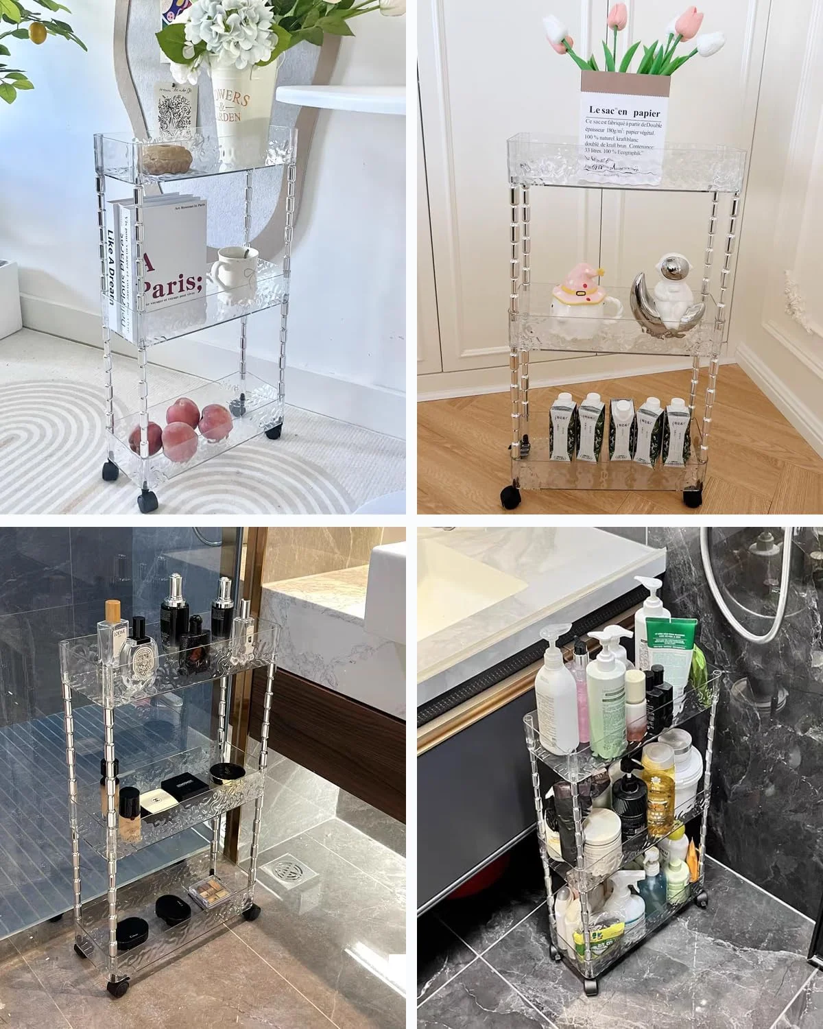 چرخ دستی ذخیره سازی Clesante، ارگانایزر ترولی باریک با عرض 15 سانتی متر، چرخ دستی باریک چرخ دار برای فضای تنگ، قفسه ذخیره سازی اکریلیک شفاف با چرخ برای آشپزخانه، حمام، رختشویخانه، دفتر (3 طبقه) چرخ دستی ذخیره سازی Clesante، ارگانایزر ترولی باریک با عرض 15 سانتی متر، چرخ دستی باریک چرخ دار برای فضای تنگ، قفسه ذخیره سازی اکریلیک شفاف با چرخ برای آشپزخانه، حمام، رختشویخانه، دفتر (3 طبقه)