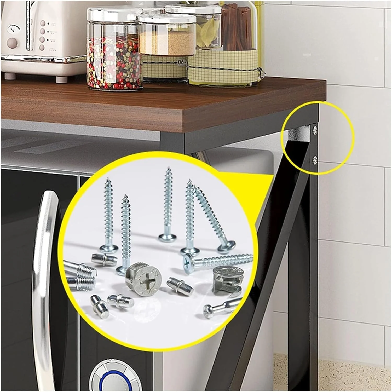 قفسه کابینت سازمان دهنده روی میز آشپزخانه، 44x32.5 قفسه بزرگ ادویه جات، قفسه روی میز، قفسه اجاق مایکروویو، سازماندهی ذخیره سازی رومیزی برای آشپزخانه، دفتر، فلز و چوب، افرا (مشکی - 2 لایه) قفسه کابینت سازمان دهنده روی میز آشپزخانه، 44x32.5 قفسه بزرگ ادویه جات، قفسه روی میز، قفسه اجاق مایکروویو، سازماندهی ذخیره سازی رومیزی برای آشپزخانه، دفتر، فلز و چوب، افرا (مشکی - 2 لایه)