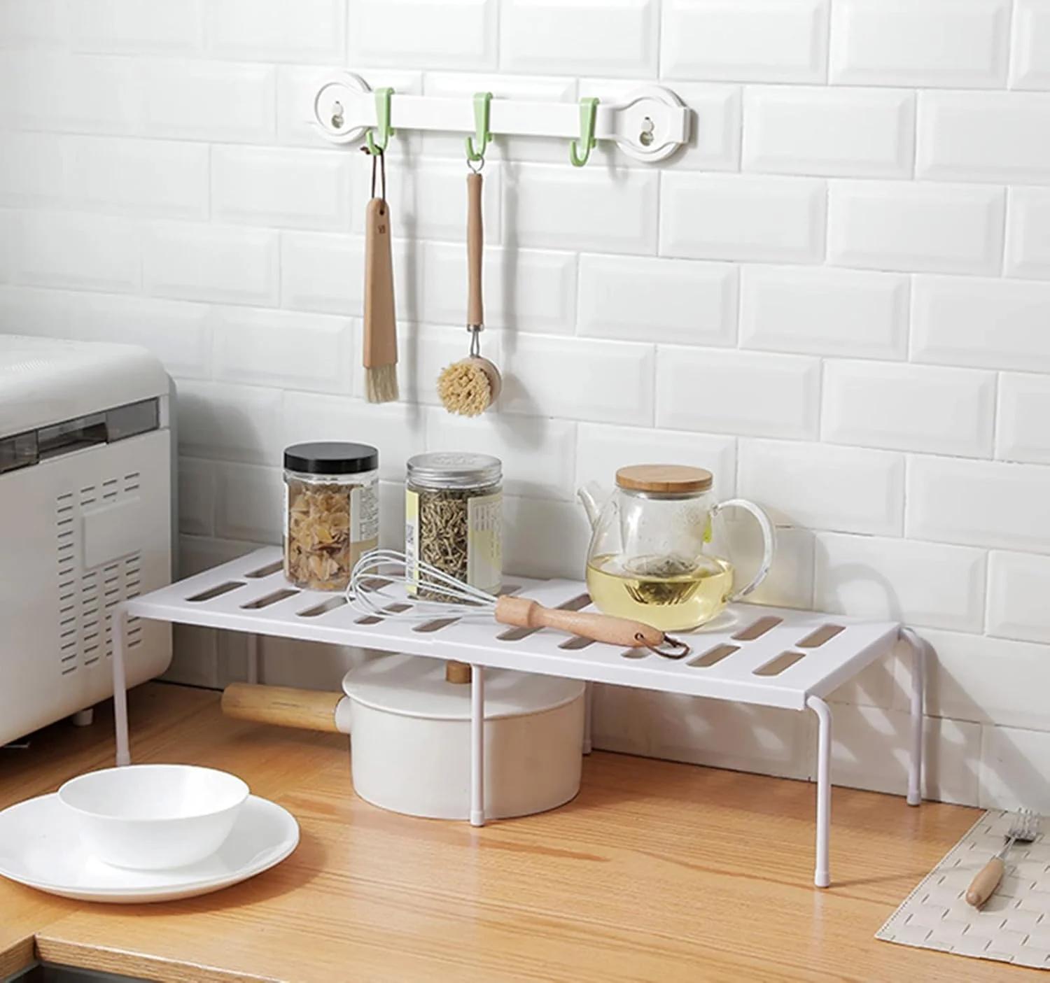 ارگانایزر قفسه قابل گسترش Conobo برای آشپزخانه، قفسه فلزی کابینت، ارگانایزر قفسه ادویه جات برای کابینت، صرفه جویی در فضای ضد لغزش و ضد زنگ ارگانایزر قفسه قابل گسترش Conobo برای آشپزخانه، قفسه فلزی کابینت، ارگانایزر قفسه ادویه جات برای کابینت، صرفه جویی در فضای ضد لغزش و ضد زنگ