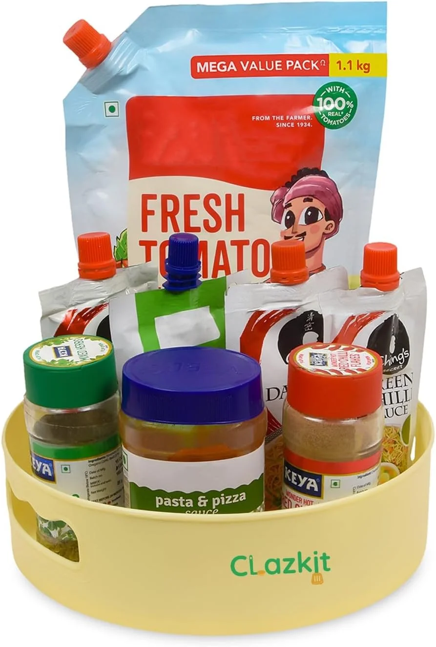 Clazkit Multi-Purpose Kitchen Storage Revolving Tray Cosmetic Organizer Rotating Tray Lazy Susan for Kitchen Cabinet Spice Rack Clazkit Multi-Purpose Kitchen Storage Revolving Tray Cosmetic Organizer Rotating Tray Lazy Susan for Kitchen Cabinet Spice Rack