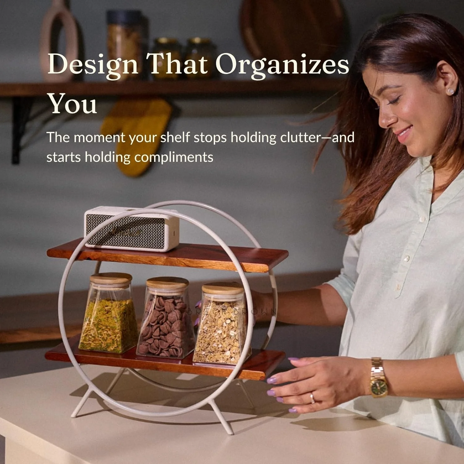 قفسه ارگانایزر/نگهدارنده وسایل منزل و آشپزخانه دایره ای ممتاز آجری رنگ، قفسه ادویه، ارگانایزر چوبی رومیزی مناسب برای دفتر، اتاق خواب | ابعاد 40.5 X 16.5 X 36.8 سانتی متر (ماهاگونی، بژ) قفسه ارگانایزر/نگهدارنده وسایل منزل و آشپزخانه دایره ای ممتاز آجری رنگ، قفسه ادویه، ارگانایزر چوبی رومیزی مناسب برای دفتر، اتاق خواب | ابعاد 40.5 X 16.5 X 36.8 سانتی متر (ماهاگونی، بژ)