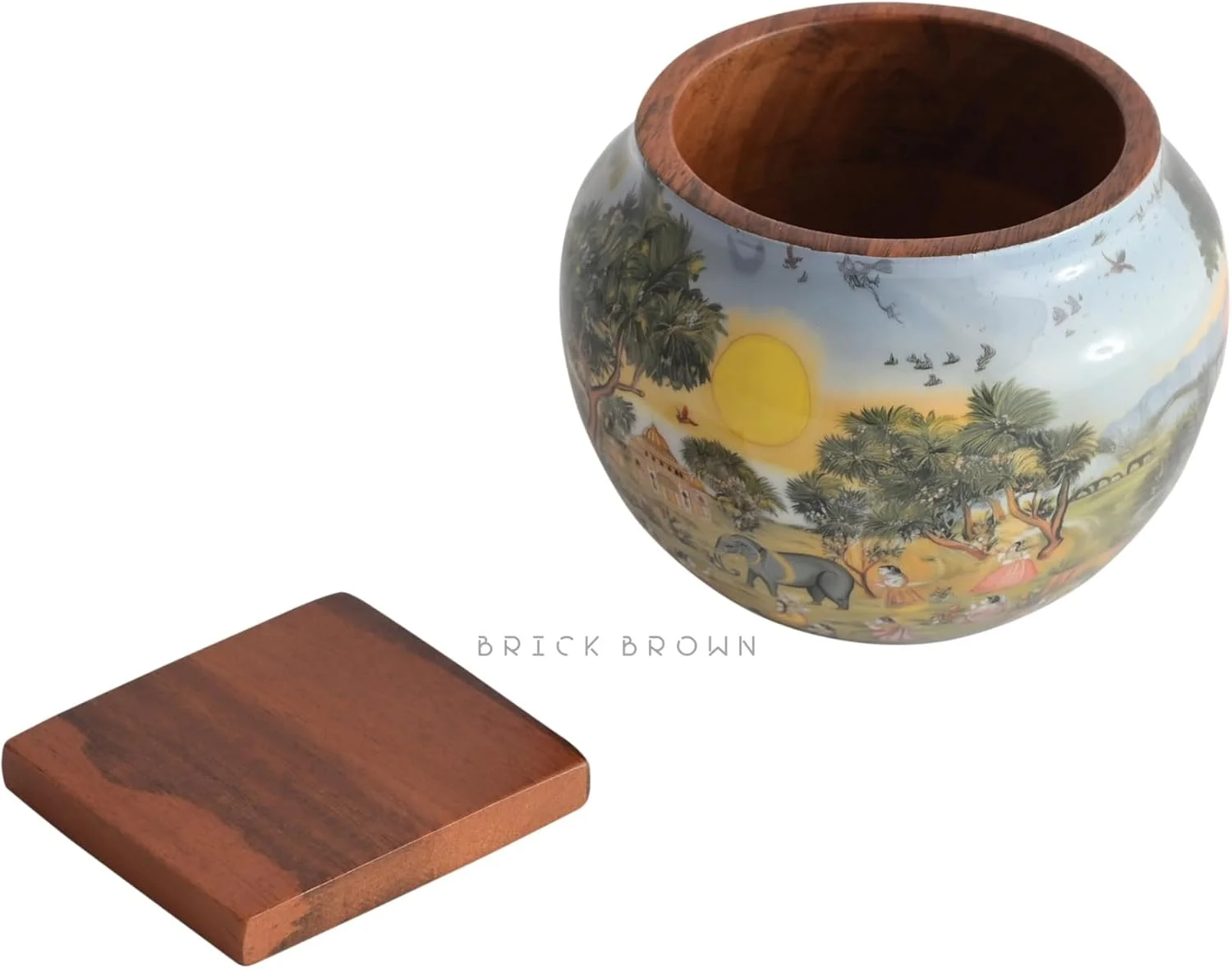 جا قاشقی چوبی ممتاز Brick Brown® مدل Saga، استند قاشق چنگال برای آشپزخانه | جا قاشقی برای میز غذاخوری | استند نگهدارنده چوبی با قسمت جداشدنی (14.5x14.5x11.4 سانتی متر) جا قاشقی چوبی ممتاز Brick Brown® مدل Saga، استند قاشق چنگال برای آشپزخانه | جا قاشقی برای میز غذاخوری | استند نگهدارنده چوبی با قسمت جداشدنی (14.5x14.5x11.4 سانتی متر)