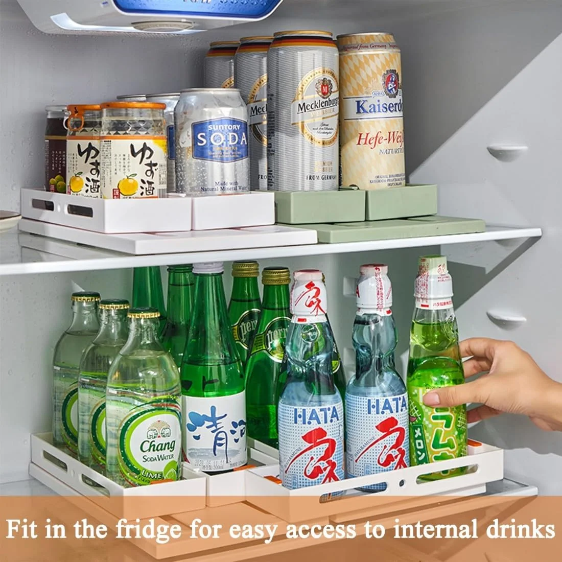 ارگانایزر کابینت کشویی، ارگانایزر کشویی قابل گسترش، قفسه ادویه آسان برای استفاده، ارگانایزر بطری ادویه چند منظوره کشویی، قفسه ذخیره سازی کابینت برای آشپزخانه، انبار، ذخیره سازی حمام