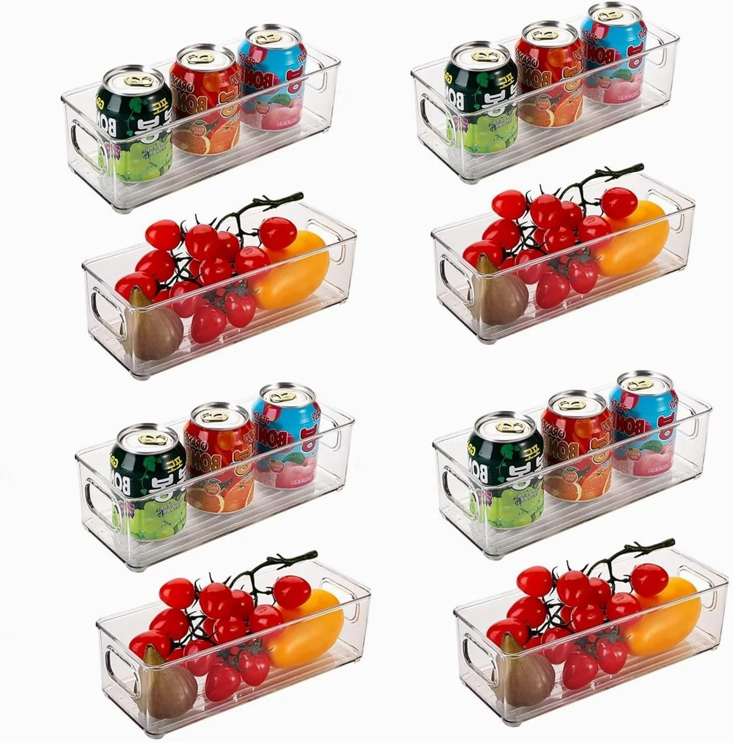 بسته 8 عددی سطل های سازمان دهنده پلاستیکی شفاف Beauenty، جعبه های نگهداری یخچال، ظروف نگهداری مواد غذایی با دسته، برای سازماندهی یخچال، کابینت، آشپزخانه، پیشخوان، کمد، فریزر بسته 8 عددی سطل های سازمان دهنده پلاستیکی شفاف Beauenty، جعبه های نگهداری یخچال، ظروف نگهداری مواد غذایی با دسته، برای سازماندهی یخچال، کابینت، آشپزخانه، پیشخوان، کمد، فریزر