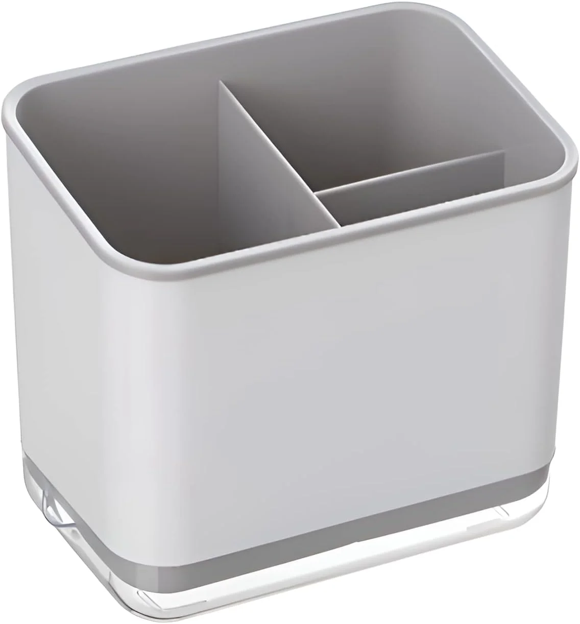 جای نگهداری لوازم آشپزخانه Beauenty، سبد آبچکان دو لایه برای قاشق و چنگال، سطل چند منظوره برای نگهداری ظروف، جای قاشق، چنگال، چاقو و قاشق، جعبه نظم دهنده سینک (خاکستری)