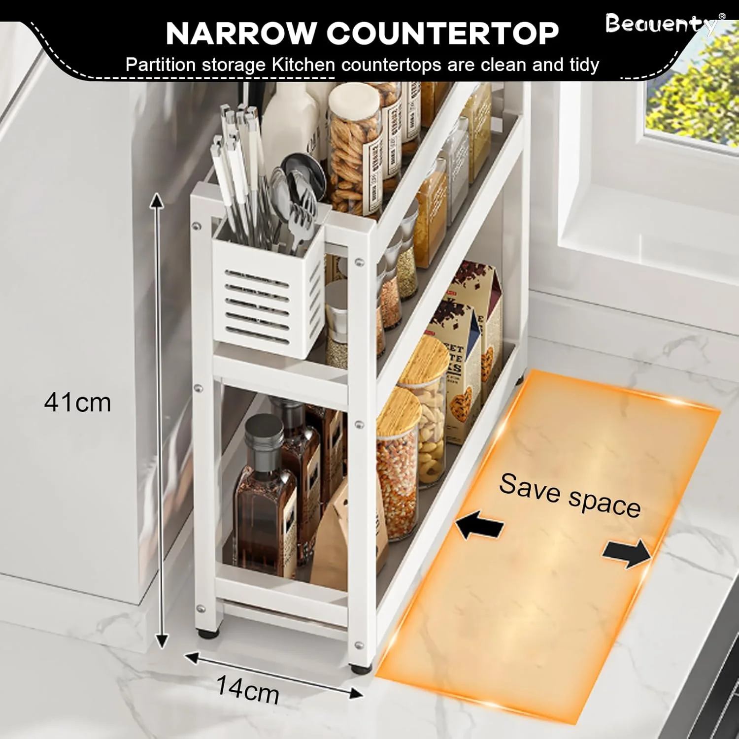 ارگانایزر قفسه ادویه Beauenty، قفسه باریک ادویه رومیزی با قلاب، ارگانایزر قابل تنظیم پایه برای کابینت آشپزخانه، انبار (مشکی 2 طبقه) ارگانایزر قفسه ادویه Beauenty، قفسه باریک ادویه رومیزی با قلاب، ارگانایزر قابل تنظیم پایه برای کابینت آشپزخانه، انبار (مشکی 2 طبقه)