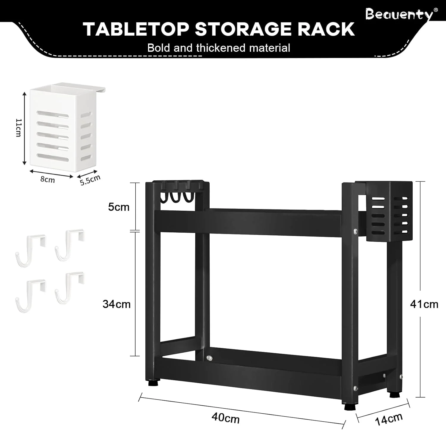 ارگانایزر قفسه ادویه Beauenty، قفسه باریک ادویه رومیزی با قلاب، ارگانایزر قابل تنظیم پایه برای کابینت آشپزخانه، انبار (مشکی 2 طبقه) ارگانایزر قفسه ادویه Beauenty، قفسه باریک ادویه رومیزی با قلاب، ارگانایزر قابل تنظیم پایه برای کابینت آشپزخانه، انبار (مشکی 2 طبقه)