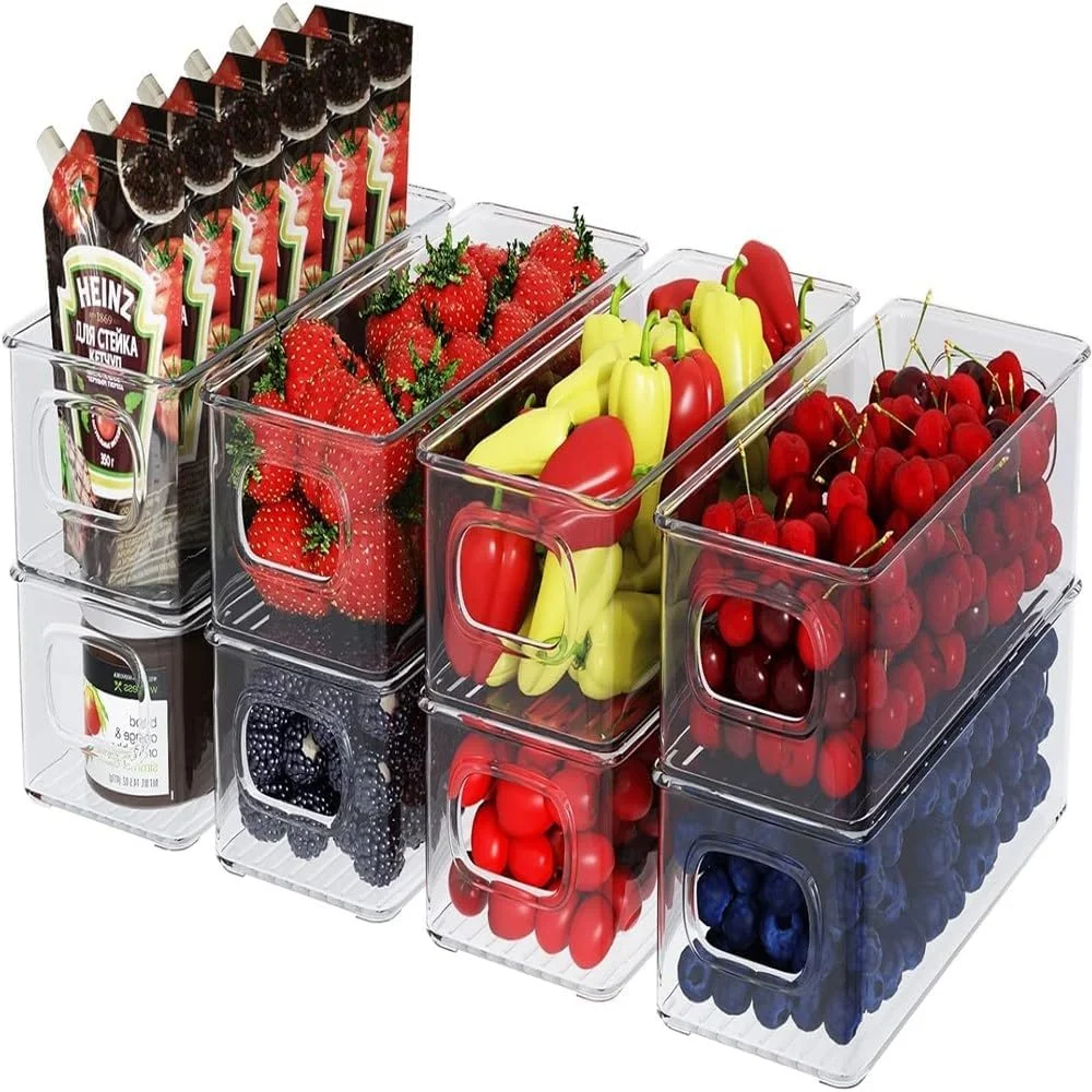 بسته 8 عددی سطل های سازمان دهنده پلاستیکی شفاف Beauenty، جعبه های نگهداری یخچال، ظروف نگهداری مواد غذایی با دسته، برای سازماندهی یخچال، کابینت، آشپزخانه، پیشخوان، کمد، فریزر بسته 8 عددی سطل های سازمان دهنده پلاستیکی شفاف Beauenty، جعبه های نگهداری یخچال، ظروف نگهداری مواد غذایی با دسته، برای سازماندهی یخچال، کابینت، آشپزخانه، پیشخوان، کمد، فریزر