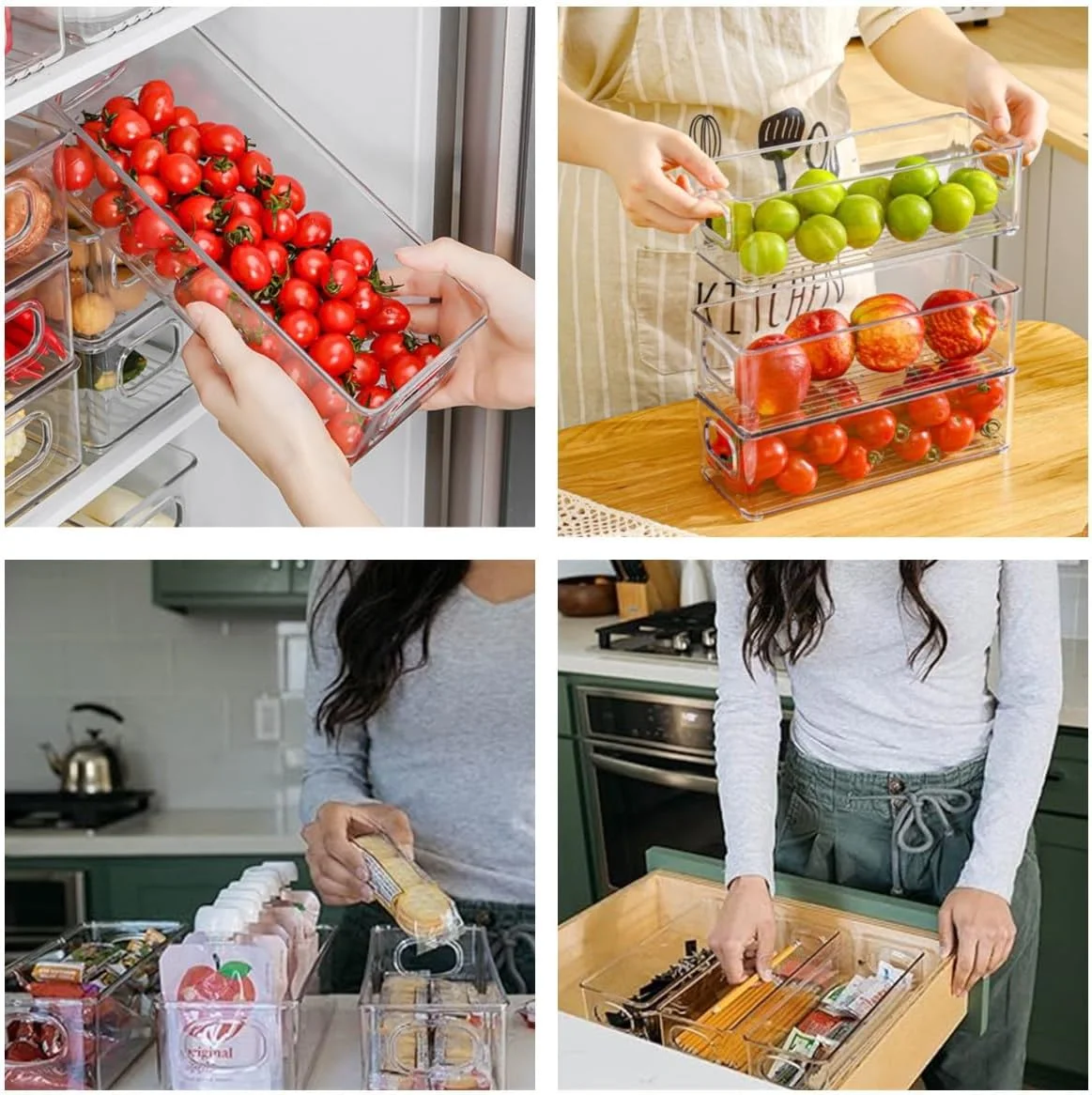 بسته 8 عددی سطل های سازمان دهنده پلاستیکی شفاف Beauenty، جعبه های نگهداری یخچال، ظروف نگهداری مواد غذایی با دسته، برای سازماندهی یخچال، کابینت، آشپزخانه، پیشخوان، کمد، فریزر بسته 8 عددی سطل های سازمان دهنده پلاستیکی شفاف Beauenty، جعبه های نگهداری یخچال، ظروف نگهداری مواد غذایی با دسته، برای سازماندهی یخچال، کابینت، آشپزخانه، پیشخوان، کمد، فریزر