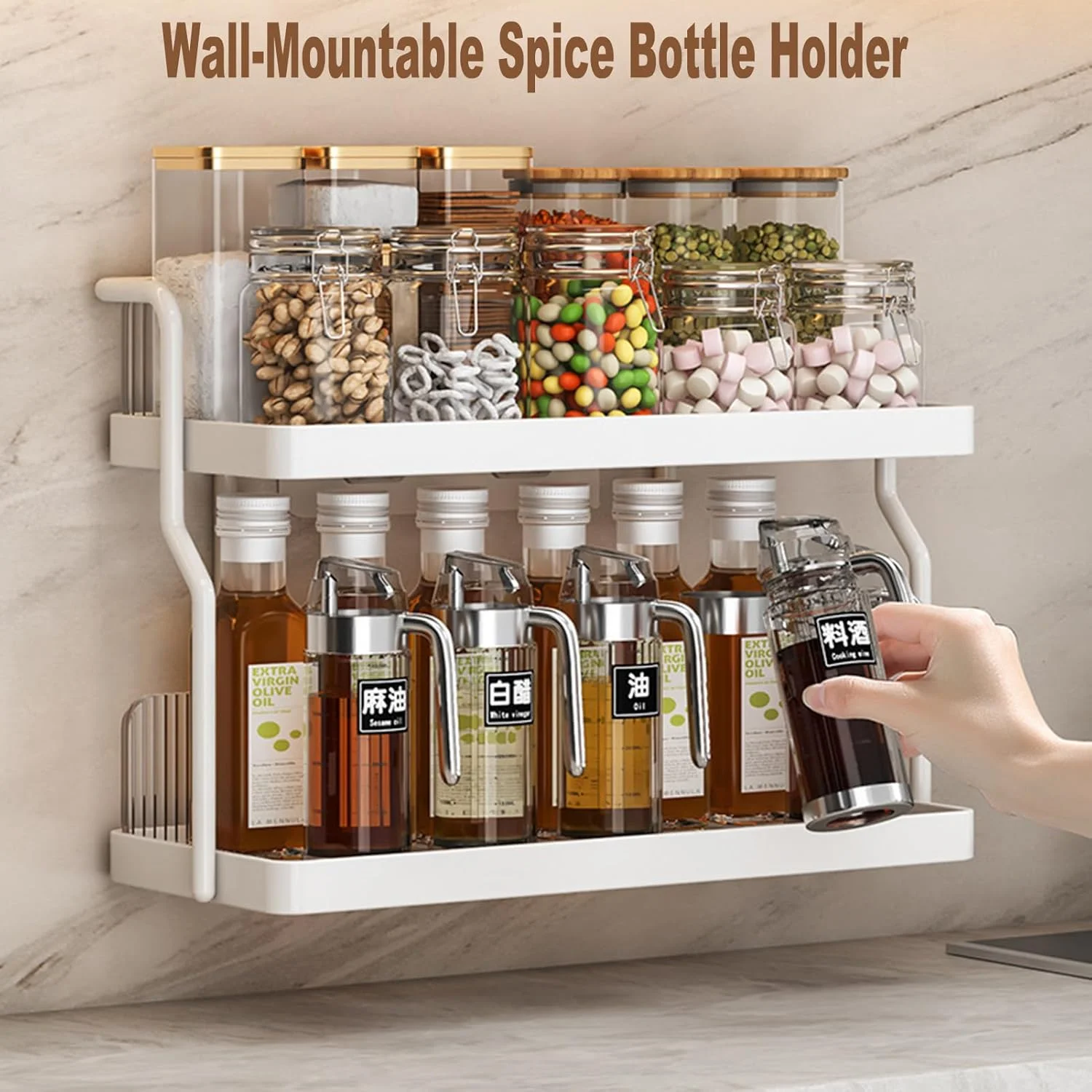 ارگانایزر ادویه ANTOLE، قفسه ادویه 2 طبقه رومیزی، ارگانایزر ادویه دیواری، نگهداری ادویه آشپزخانه، قفسه ارگانایزر کابینت، قفسه ادویه ایستاده برای کابینت، انبار، حمام ارگانایزر ادویه ANTOLE، قفسه ادویه 2 طبقه رومیزی، ارگانایزر ادویه دیواری، نگهداری ادویه آشپزخانه، قفسه ارگانایزر کابینت، قفسه ادویه ایستاده برای کابینت، انبار، حمام