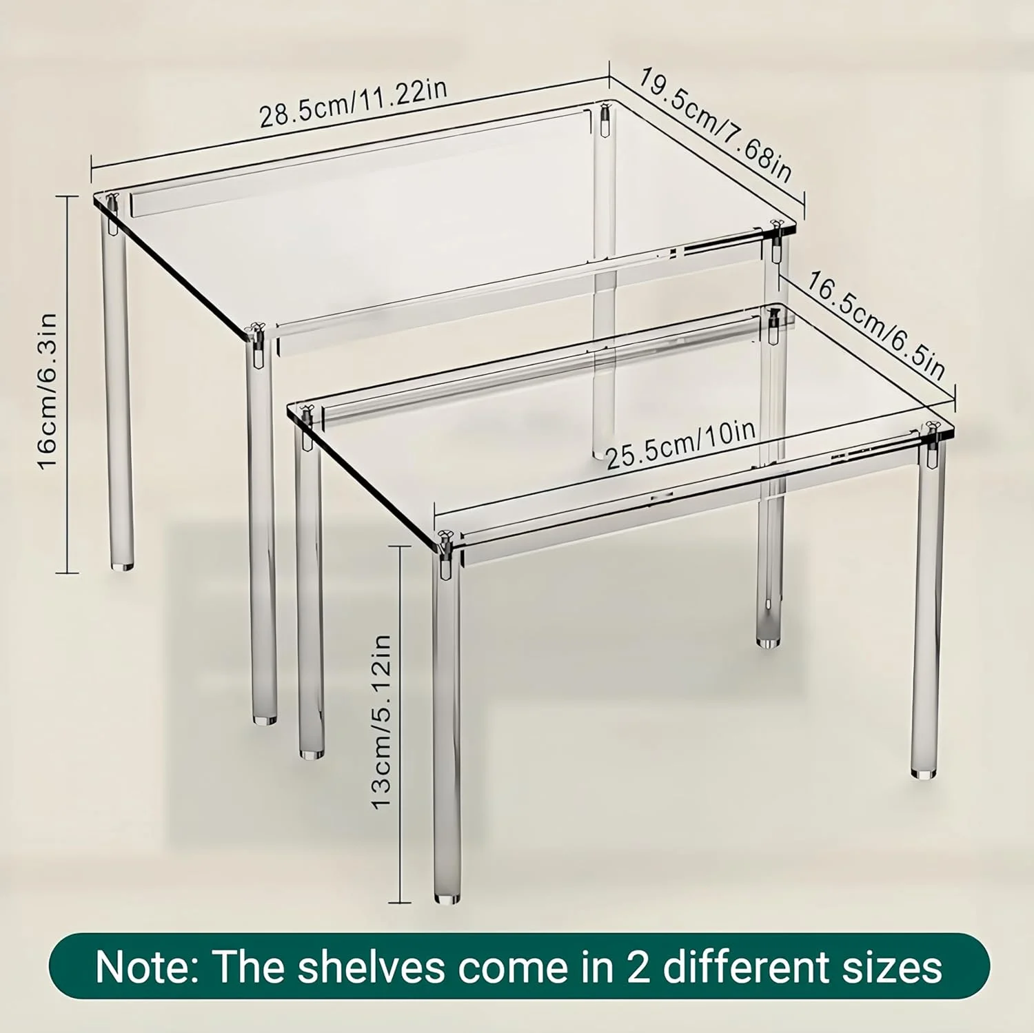 قفسه ادویه آنجو، سازمان دهنده کابینت اکریلیک، مجموعه 2 عددی سازمان دهنده قفسه، سازمان دهنده ادویه برای میز، قفسه های قابل انباشت برای سازماندهی و نگهداری آشپزخانه، نصب آسان
