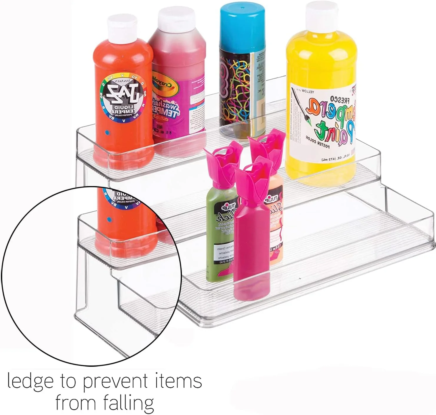 Angju 3-Tier Clear Glass Spice Rack Organizer for Kitchen, Bathroom, Bedroom, Office; Maximizes Storage Space; Easy Access Multi-Tier Design