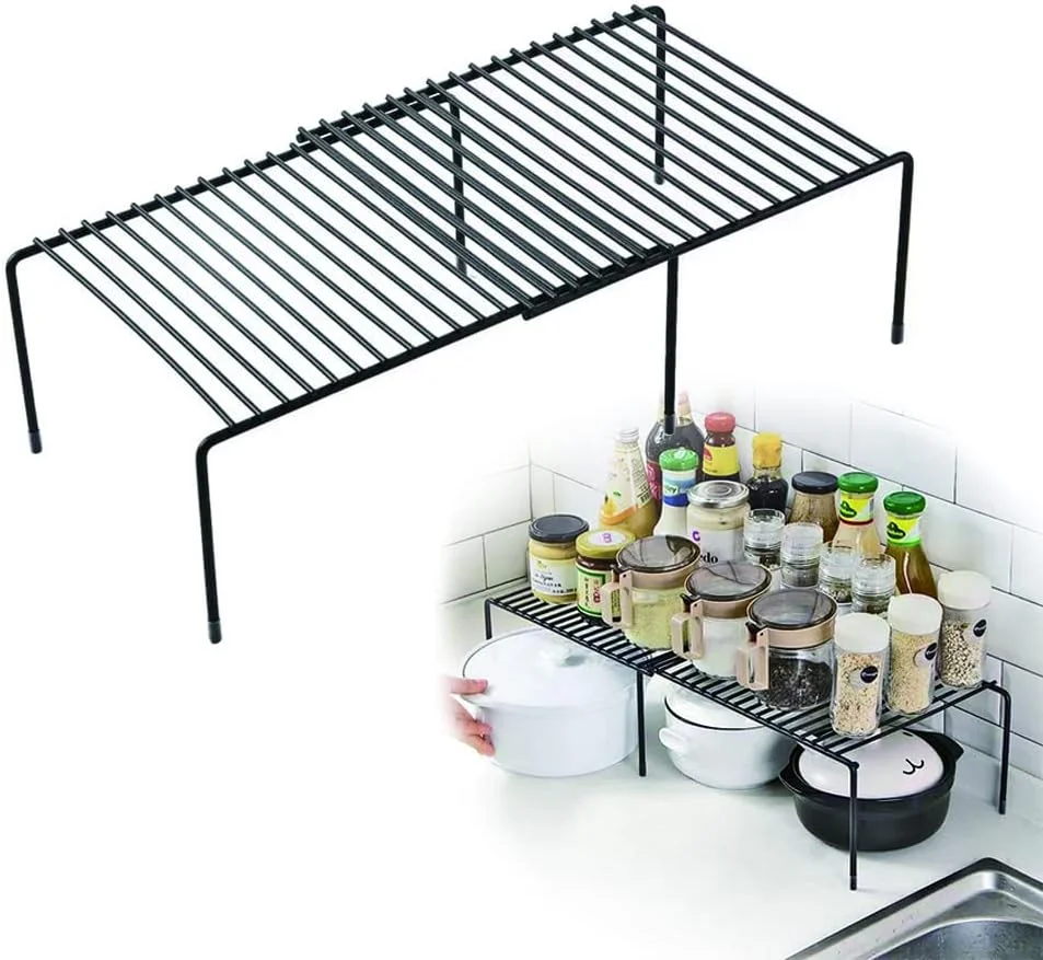 قفسه ذخیره سازی قابل گسترش AMERTEER، قفسه سازمان دهنده روی میز آشپزخانه، قفسه های آشپزخانه قفسه ذخیره سازی، قفسه بالابر فضای میز آشپزخانه، قفسه کابینت انبار، سازماندهی و ذخیره سازی خانه