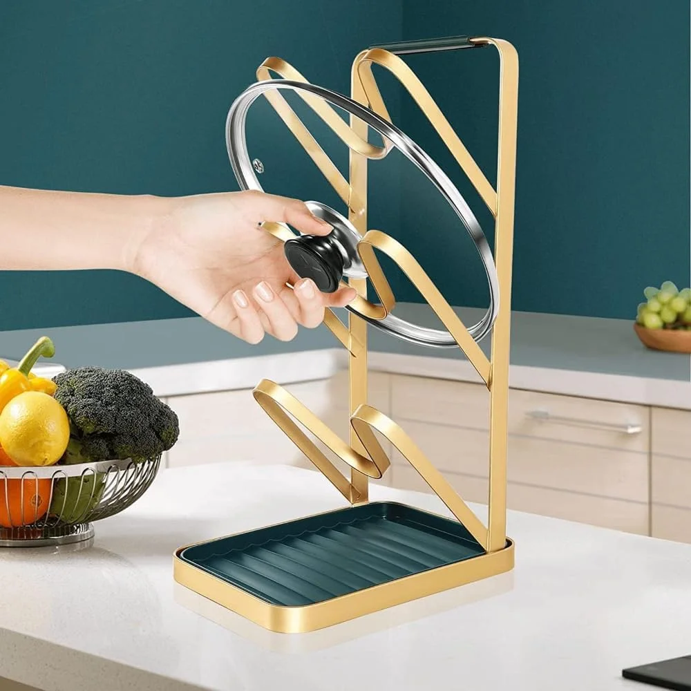 قفسه نگهدارنده درب قابلمه 3 طبقه AMERTEER – نصب چسبی و سینی چکه گیر جداشدنی، نگهدارنده درب تابه ضد زنگ برای درب کابینت، دیوار، روی کابینت – پایه نگهدارنده طلایی و سبز برای نگهداری وسایل آشپزخانه قفسه نگهدارنده درب قابلمه 3 طبقه AMERTEER – نصب چسبی و سینی چکه گیر جداشدنی، نگهدارنده درب تابه ضد زنگ برای درب کابینت، دیوار، روی کابینت – پایه نگهدارنده طلایی و سبز برای نگهداری وسایل آشپزخانه