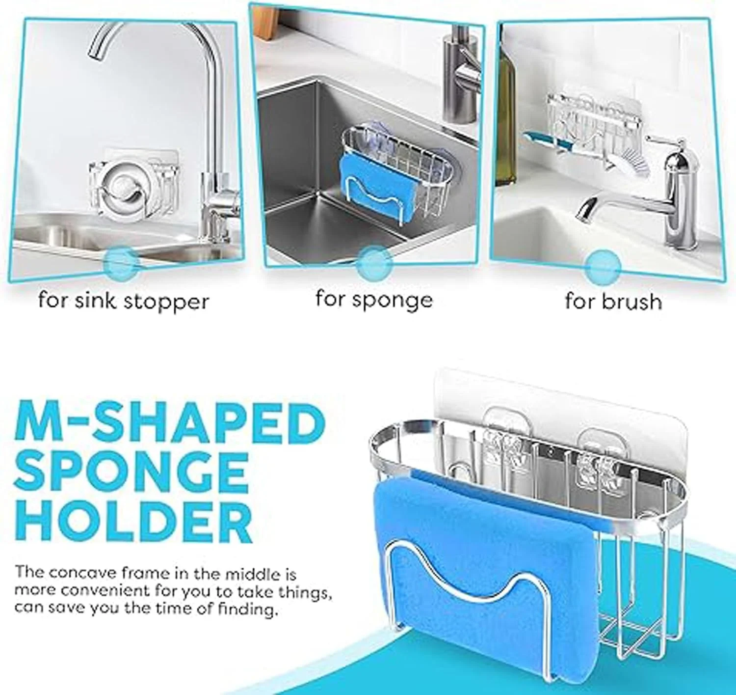 جا اسکاچی سینک ظرفشویی آلمکا کوز مدل 3 در 1، سبد استیل ضد زنگ، آویز سینک M شکل با مکنده، جا دستمال ظرفشویی ضد زنگ، نگهدارنده درپوش سینک برای برس جا اسکاچی سینک ظرفشویی آلمکا کوز مدل 3 در 1، سبد استیل ضد زنگ، آویز سینک M شکل با مکنده، جا دستمال ظرفشویی ضد زنگ، نگهدارنده درپوش سینک برای برس