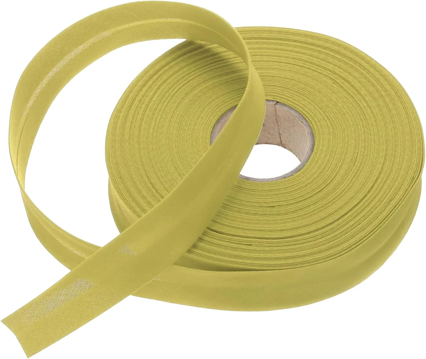 نوار اریب یک اینچی تکی تاشو QUARKZMAN، نوار اریب پلی استر پیوسته فله ای برای خیاطی، لبه دوزی، لحاف دوزی، حاشیه کاری صنایع دستی (طلایی 23 متر)