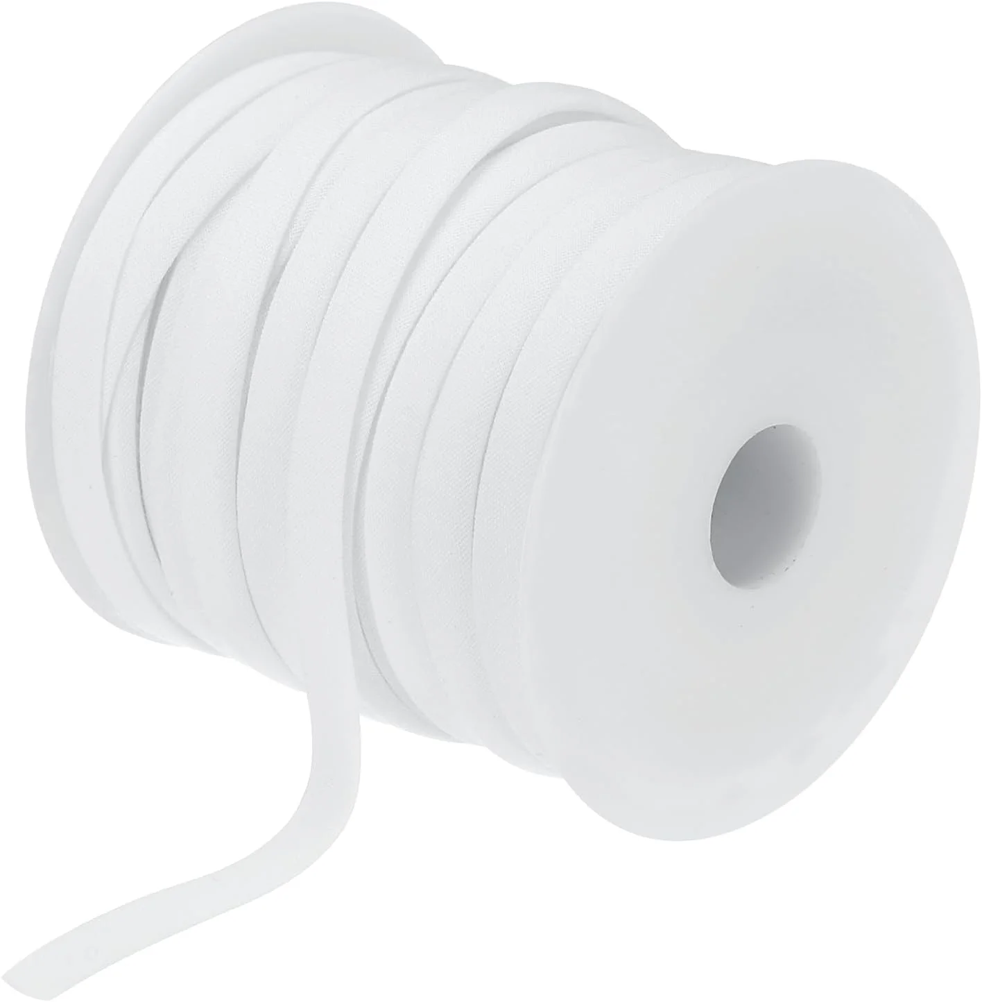 QUARKZMAN 1/4 Inch Double Fold Bias Tape Polyester Continuous Bias Tape for Sewing Hemming Quilting Edging Crafts (White 25 Yards)