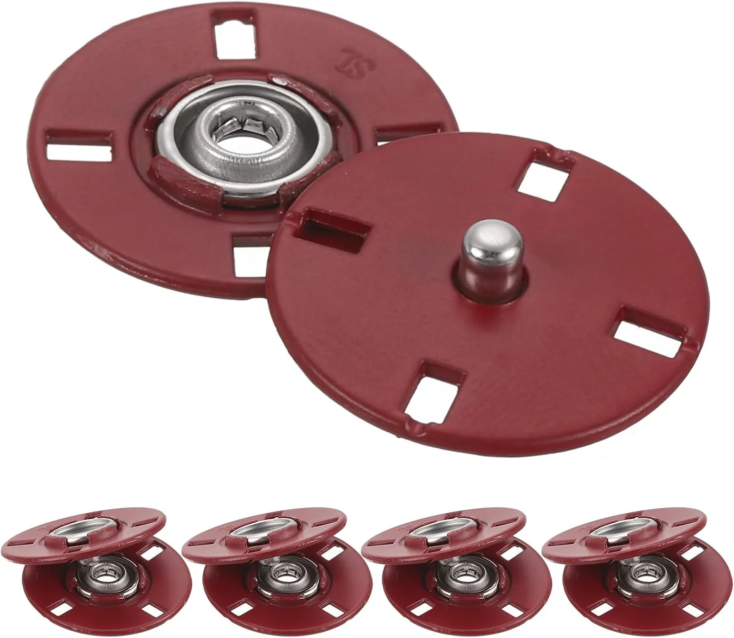 بست های دکمه ای فشاری فلزی نامرئی QUARKZMAN، 5 عددی، برای لباس، صنایع دستی چرمی (شرابی، 23 میلی متر) بست های دکمه ای فشاری فلزی نامرئی QUARKZMAN، 5 عددی، برای لباس، صنایع دستی چرمی (شرابی، 23 میلی متر)