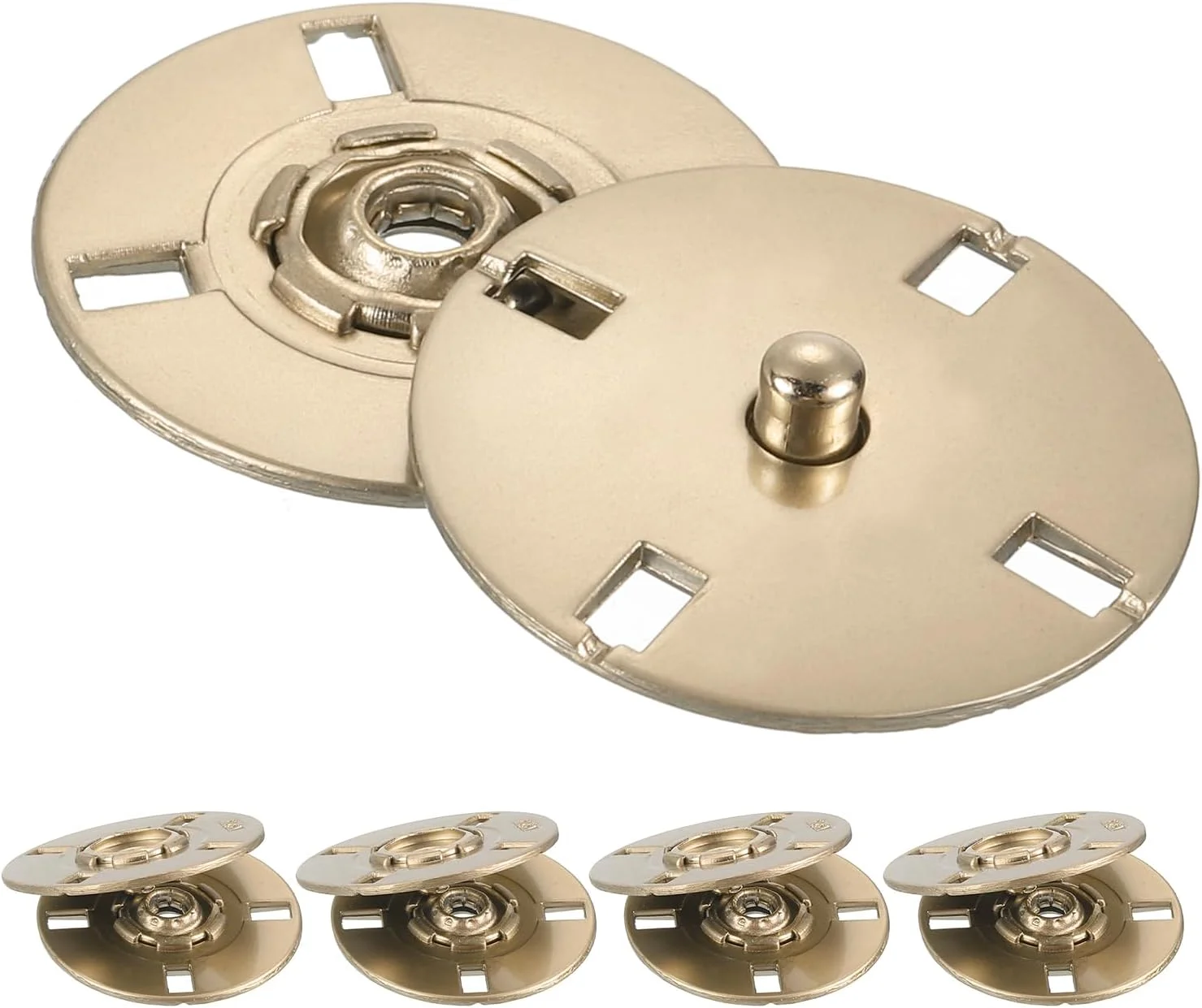 بسته 5 عددی دکمه فشاری QUARKZMAN، دکمه فلزی نامرئی برای بستن لباس، چرم و خیاطی (طلایی مات، 23 میلی متر) بسته 5 عددی دکمه فشاری QUARKZMAN، دکمه فلزی نامرئی برای بستن لباس، چرم و خیاطی (طلایی مات، 23 میلی متر)