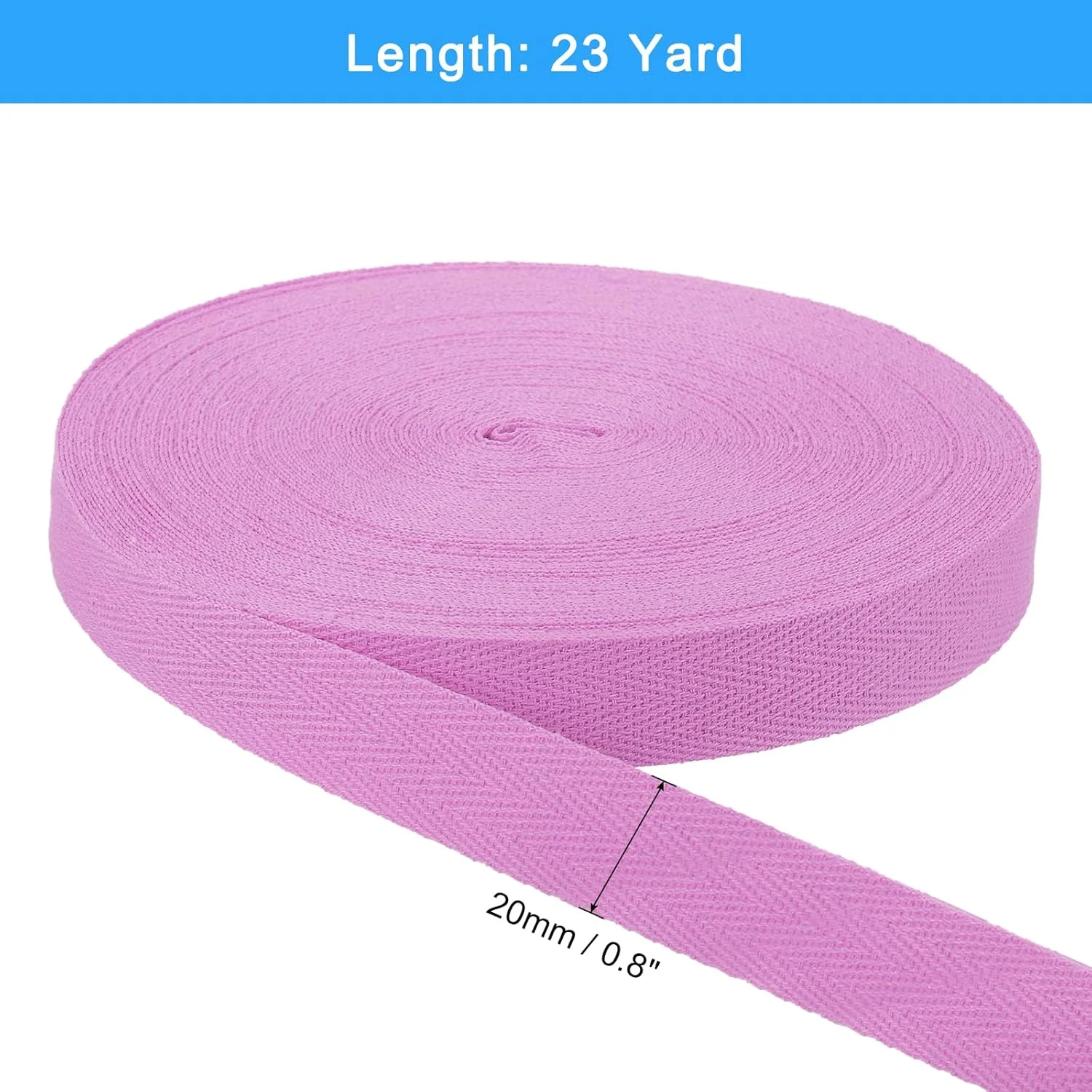 QUARKZMAN 21 Metres Cotton Twill Tape, 3/4 Inch Herringbone Weaving Tape Bias Binding Bands for Clothing Sewing, DIY Crafts (Lilac) QUARKZMAN 21 Metres Cotton Twill Tape, 3/4 Inch Herringbone Weaving Tape Bias Binding Bands for Clothing Sewing, DIY Crafts (Lilac)