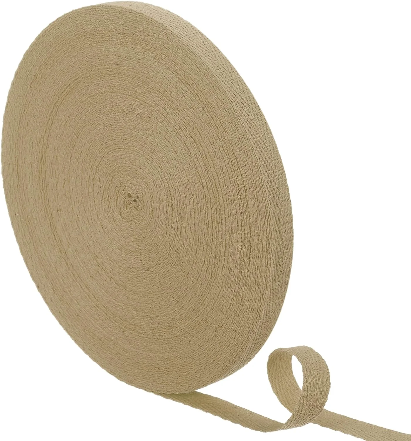 QUARKZMAN 21 Metres Cotton Twill Tape, 3/8 Inch Herringbone Weaving Tape Bias Binding Bands for Clothing Sewing, DIY Crafts (Khaki)