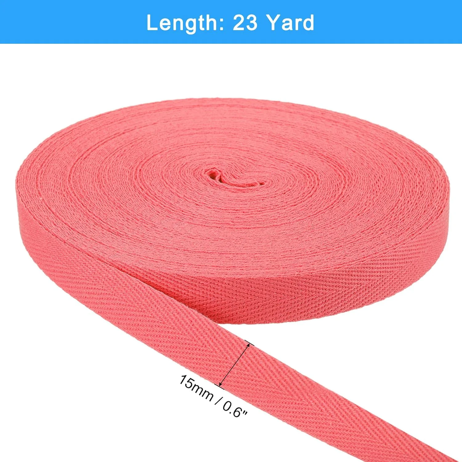QUARKZMAN 21 Metres Cotton Twill Tape, 5/8 Inch Herringbone Weaving Tape Bias Binding Bands for Clothing Sewing, DIY Crafts (Pink Red) QUARKZMAN 21 Metres Cotton Twill Tape, 5/8 Inch Herringbone Weaving Tape Bias Binding Bands for Clothing Sewing, DIY Crafts (Pink Red)