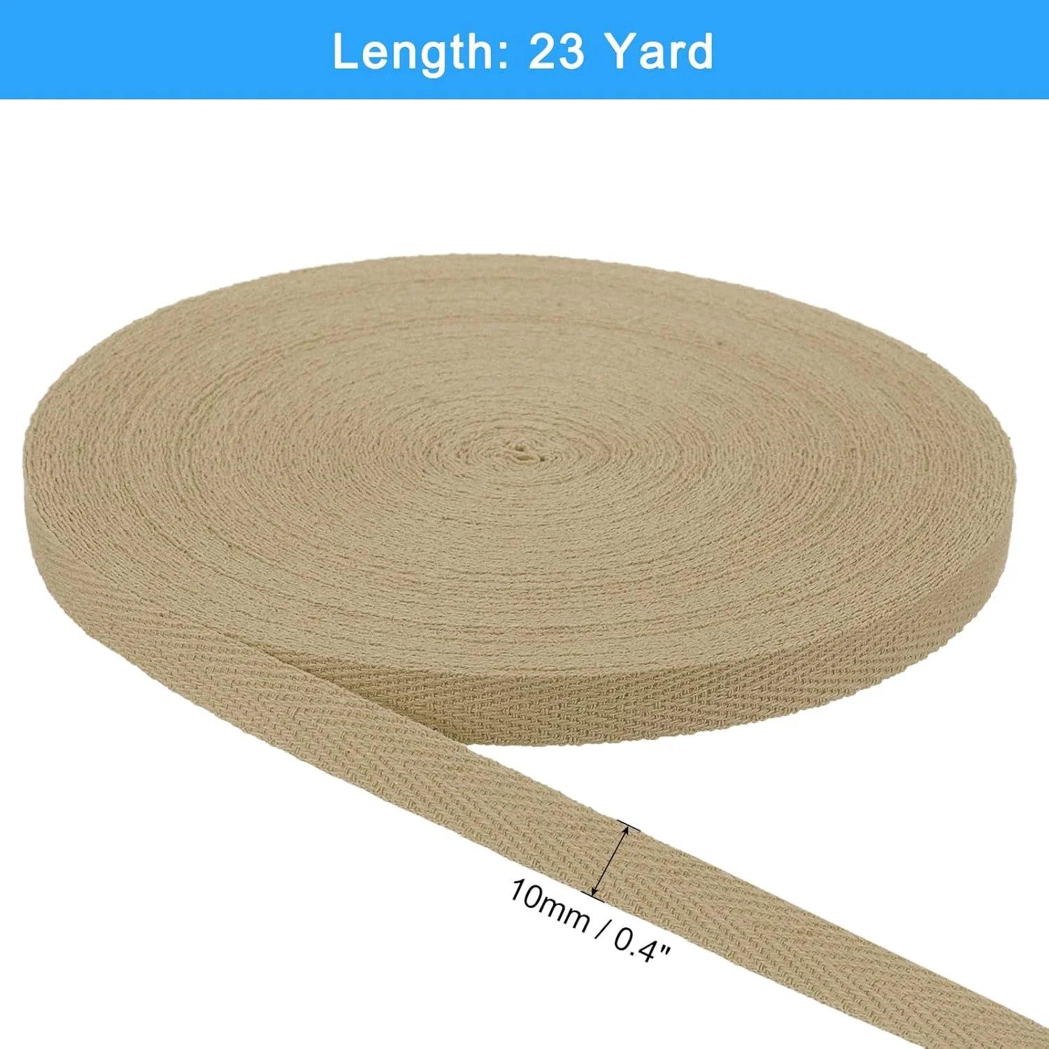 QUARKZMAN 21 Metres Cotton Twill Tape, 3/8 Inch Herringbone Weaving Tape Bias Binding Bands for Clothing Sewing, DIY Crafts (Khaki) QUARKZMAN 21 Metres Cotton Twill Tape, 3/8 Inch Herringbone Weaving Tape Bias Binding Bands for Clothing Sewing, DIY Crafts (Khaki)