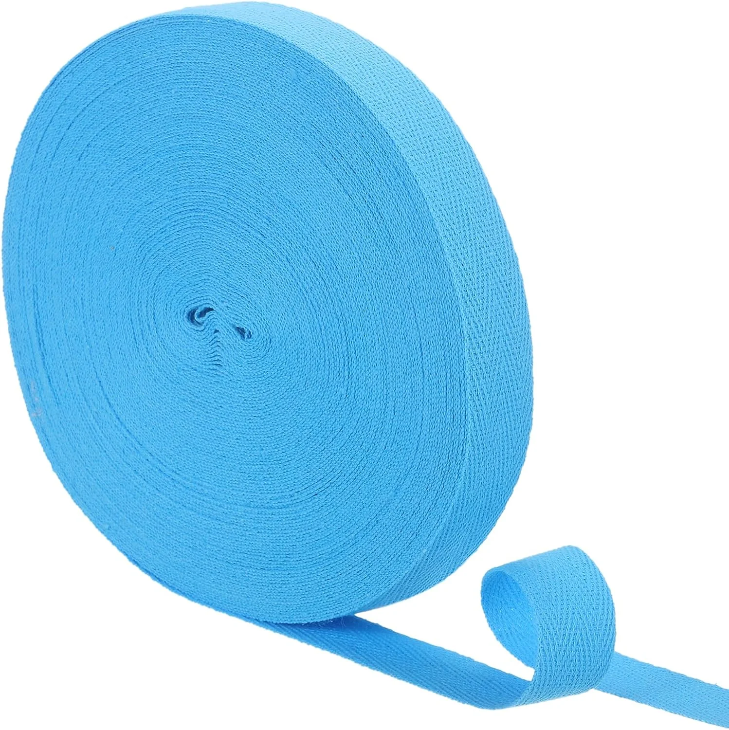 QUARKZMAN 21 Meters Cotton Twill Tape, 3/4 Inch Herringbone Weaving Tape Bias Binding Bands for Clothing Sewing, DIY Crafts (Lake Blue)