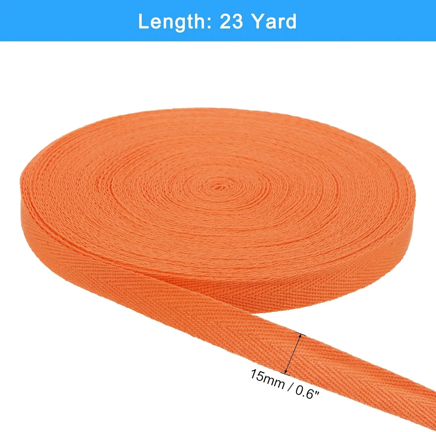 نوار اریب جناغی پنبه ای کوارکزمن، 21 متری، نوار بافت جناغی 5/8 اینچی، نوارهای اتصال اریب برای خیاطی لباس، صنایع دستی DIY (زرد نارنجی)