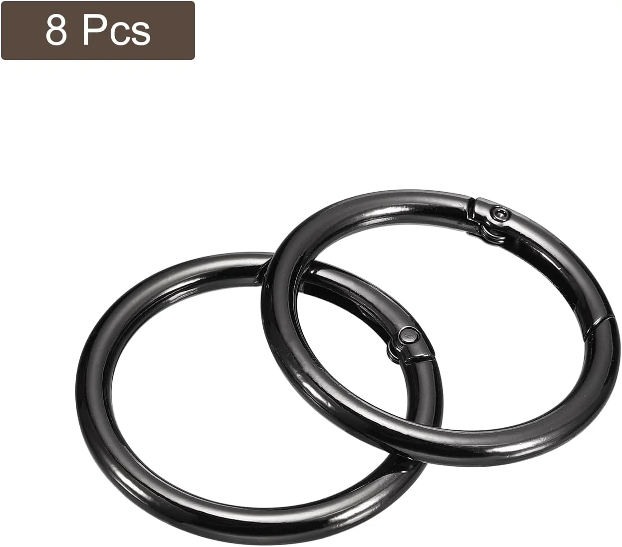 حلقه های فنری گرد QUARKZMAN، بسته 8 عددی، گیره های فنری ماشه ای با قطر خارجی 1.85 اینچ برای کیف های دستی، کیف پول، جاکلیدی، لوازم جانبی DIY، فلزی مشکی حلقه های فنری گرد QUARKZMAN، بسته 8 عددی، گیره های فنری ماشه ای با قطر خارجی 1.85 اینچ برای کیف های دستی، کیف پول، جاکلیدی، لوازم جانبی DIY، فلزی مشکی