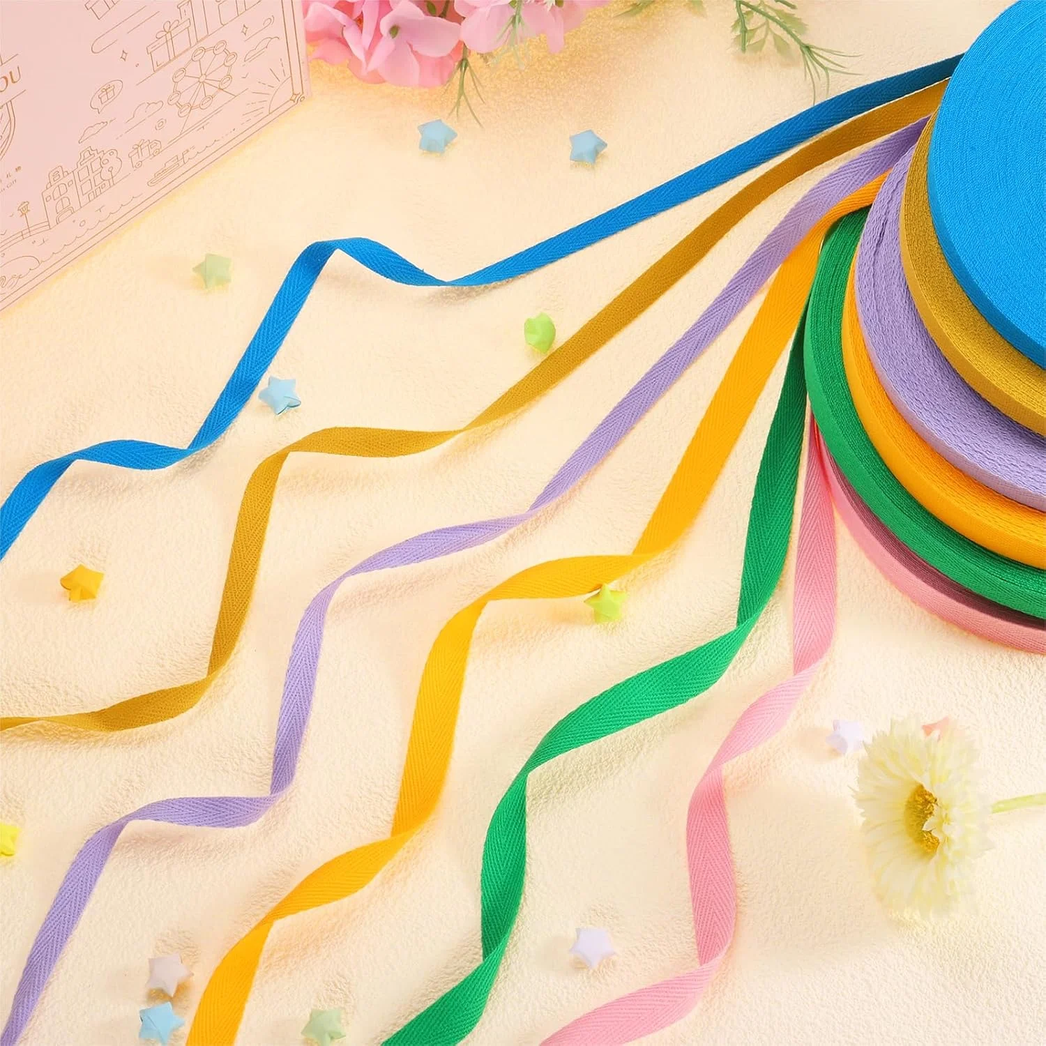 نوار اریب بافت جناغی پنبه ای کوارکزمن، 21 متری، عرض 1/2 اینچ، مناسب برای خیاطی لباس، صنایع دستی DIY (صورتی گلبهی) نوار اریب بافت جناغی پنبه ای کوارکزمن، 21 متری، عرض 1/2 اینچ، مناسب برای خیاطی لباس، صنایع دستی DIY (صورتی گلبهی)
