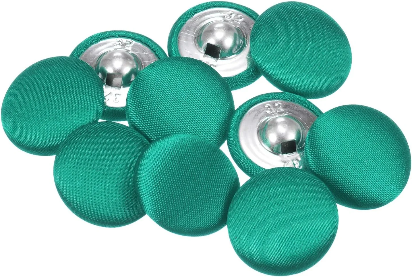 کوآرکزمان، بسته 10 عددی دکمه پارچه ای 32 لیتری، دکمه های خیاطی چشمی فلزی گرد 20 میلی متری برای کت و شلوار، لباس، بلوز، ژاکت، سبز