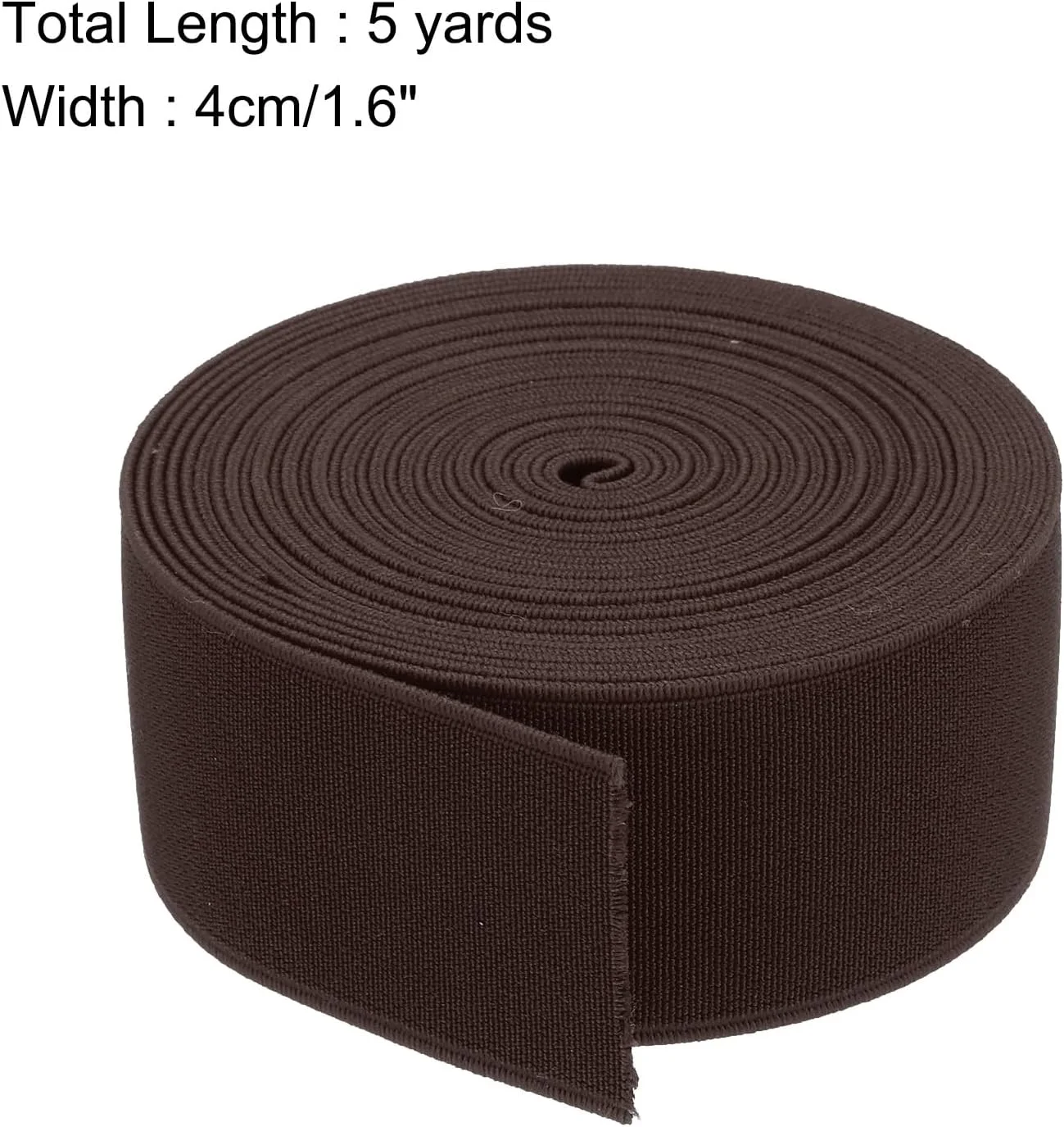 QUARKZMAN Elastic for Sewing 4cm 5 Yards/15 Feet Dark Brown High Elastic Knitted Elastic Spool for Wigs, Belts, Trousers QUARKZMAN Elastic for Sewing 4cm 5 Yards/15 Feet Dark Brown High Elastic Knitted Elastic Spool for Wigs, Belts, Trousers