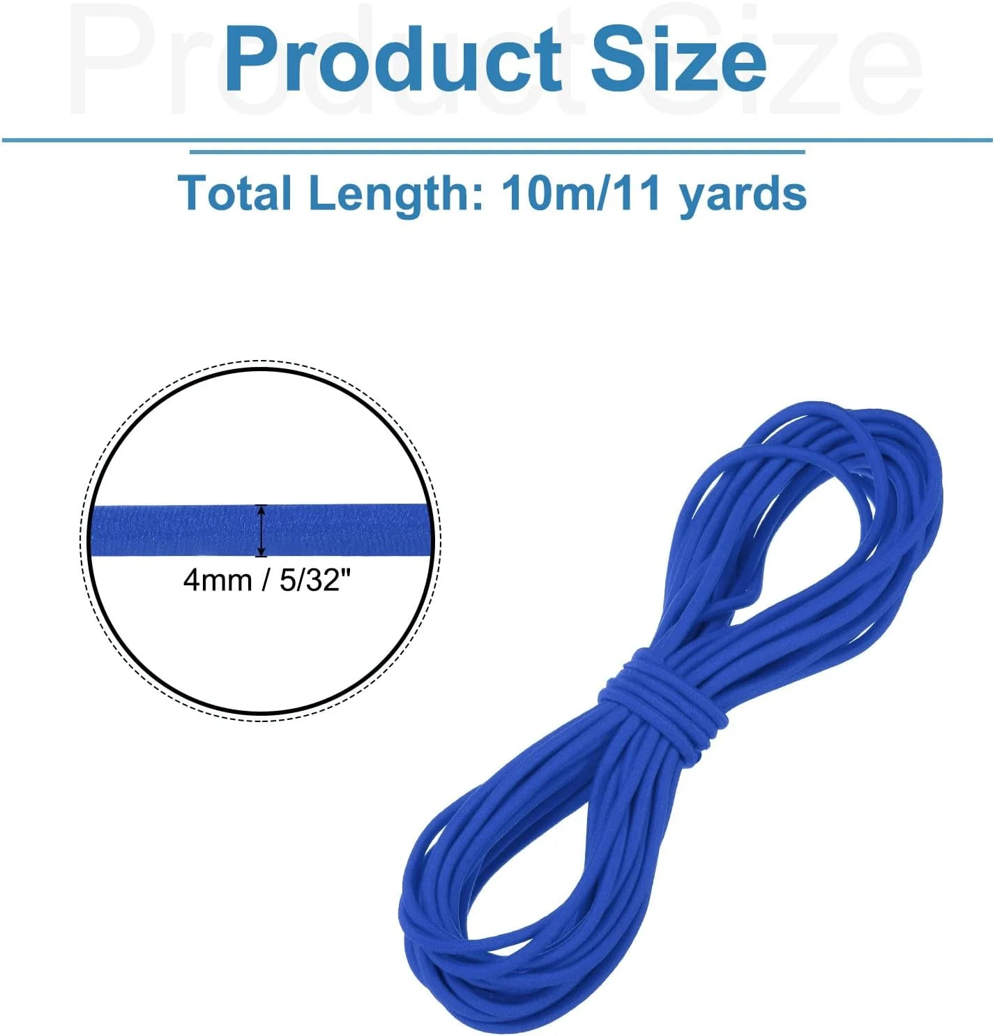 QUARKZMAN Elastic Rope Strong Stretch Cord Rope 5/32 Inch 11 Yards (4 mm x 10 m) Elastic Cord for DIY Sewing, Outdoor Camping, Fastening Straps, Sapphire QUARKZMAN Elastic Rope Strong Stretch Cord Rope 5/32 Inch 11 Yards (4 mm x 10 m) Elastic Cord for DIY Sewing, Outdoor Camping, Fastening Straps, Sapphire