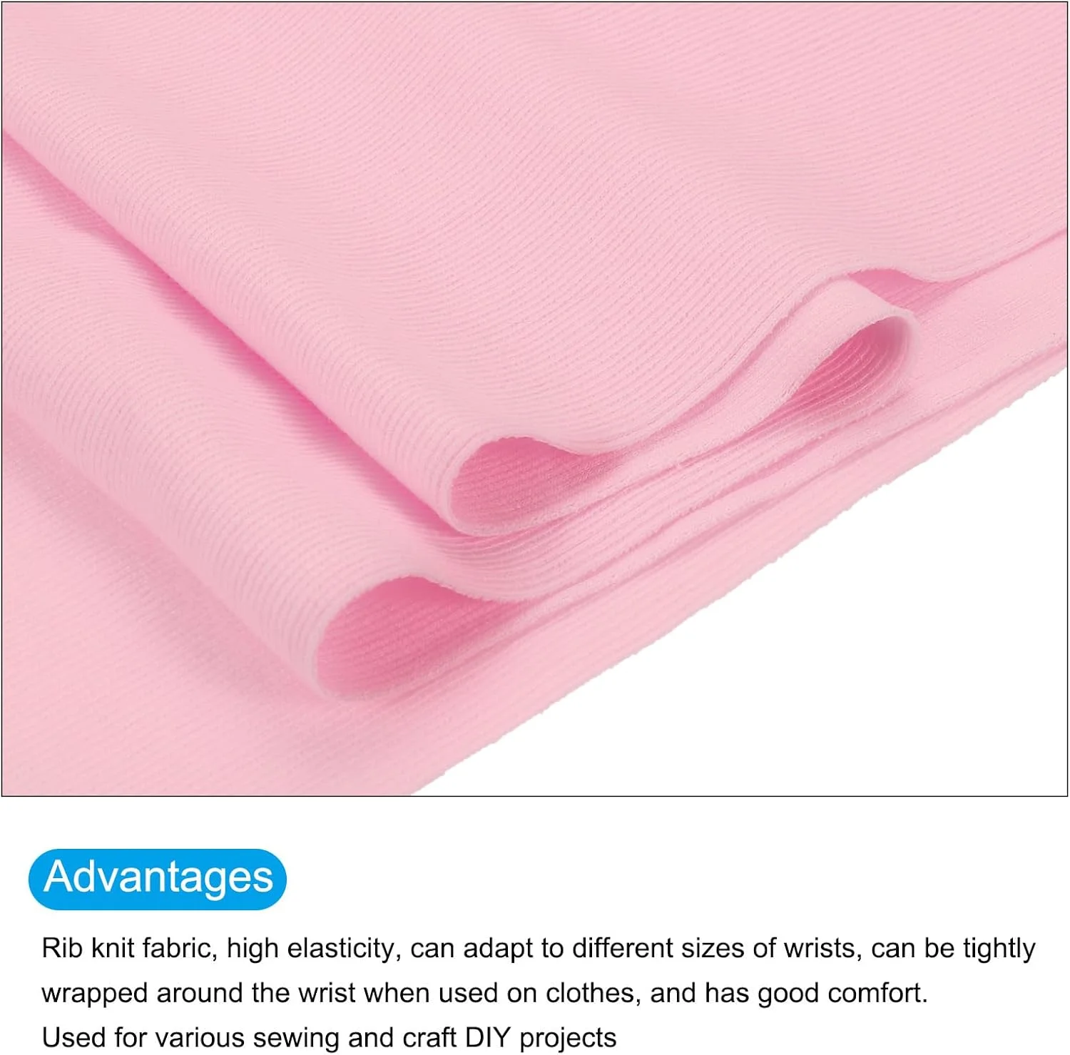 QUARKZMAN 39" Elastic Cuffs Ribbed Trim Cotton Fabric Ribbed Knit Elastic Ribbon Cuff Sleeve Sewing Belt, 10" Wide Pink QUARKZMAN 39" Elastic Cuffs Ribbed Trim Cotton Fabric Ribbed Knit Elastic Ribbon Cuff Sleeve Sewing Belt, 10" Wide Pink
