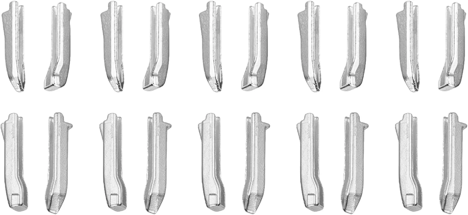 QUARKZMAN Double Open Zipper Repair Latch Kits, #3#5 Insert Pins for Jacket Coat Two Way Separating Zippers (White Gold, 10 Pairs)