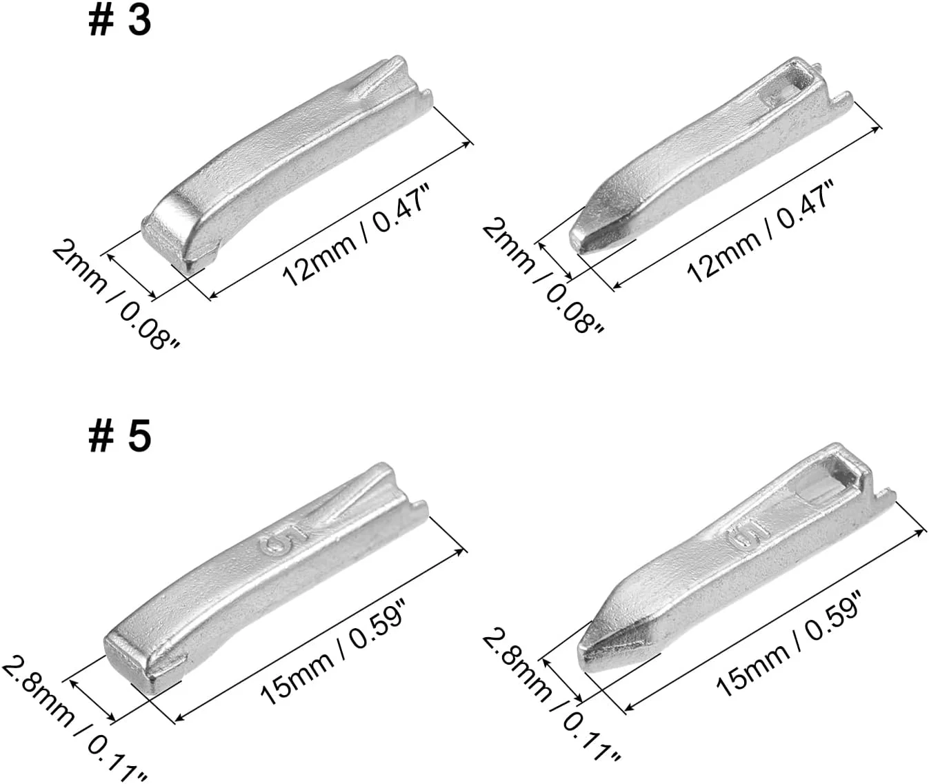 QUARKZMAN Double Open Zipper Repair Latch Kits, #3#5 Insert Pins for Jacket Coat Two Way Separating Zippers (White Gold, 10 Pairs) QUARKZMAN Double Open Zipper Repair Latch Kits, #3#5 Insert Pins for Jacket Coat Two Way Separating Zippers (White Gold, 10 Pairs)